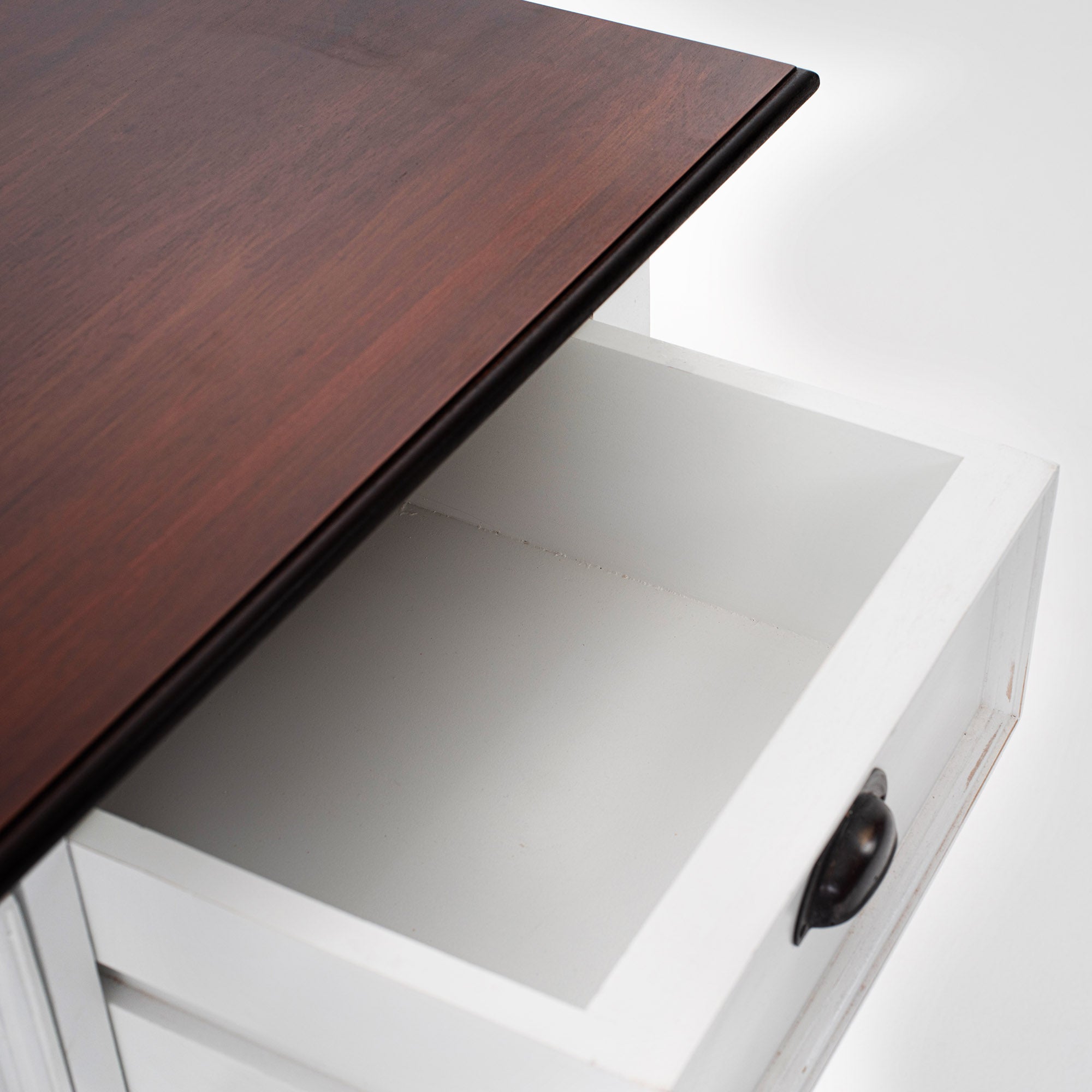 Halifax Accent Buffet - White with Brown Top