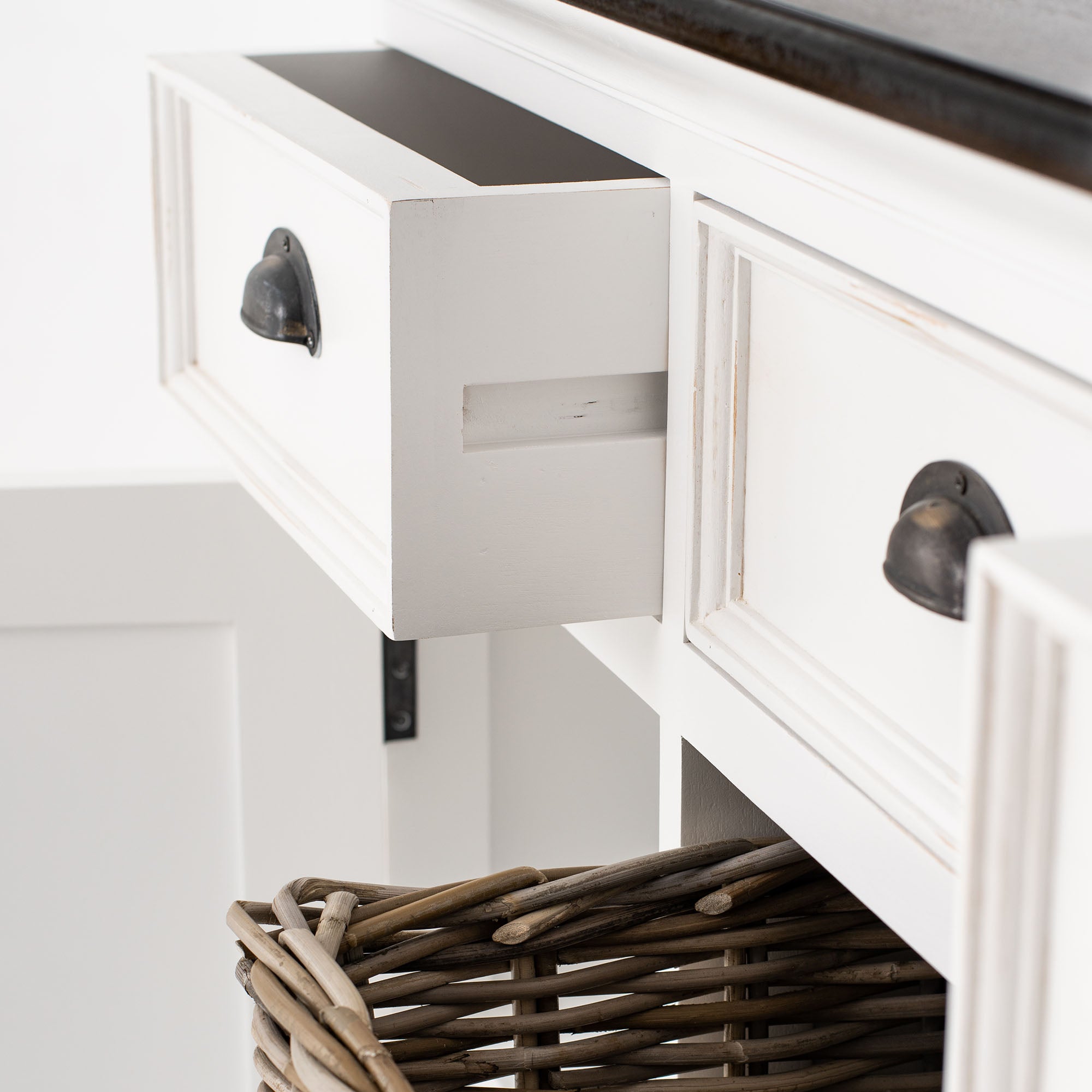 Halifax Accent Buffet - White with Brown Top