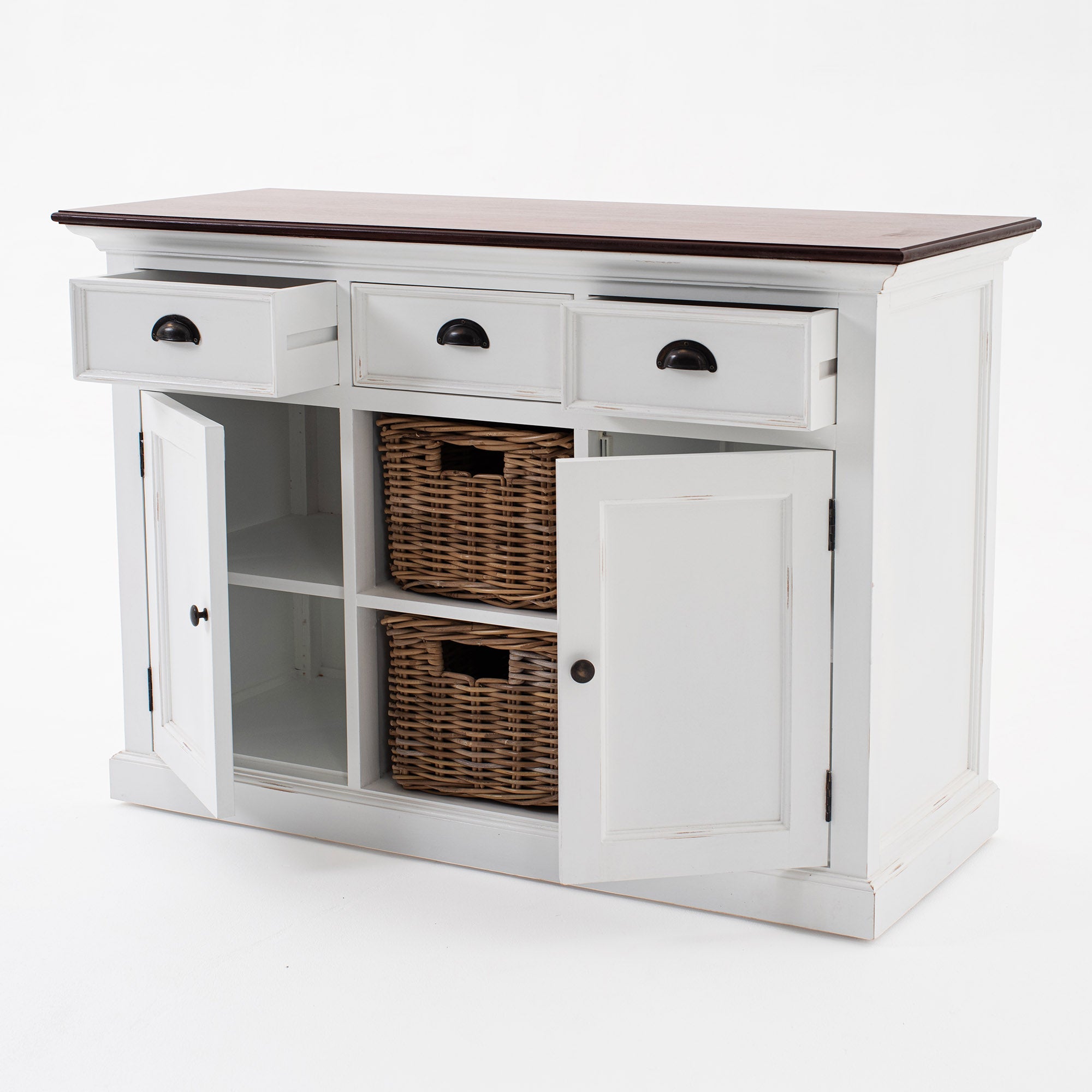 Halifax Accent Buffet - White with Brown Top