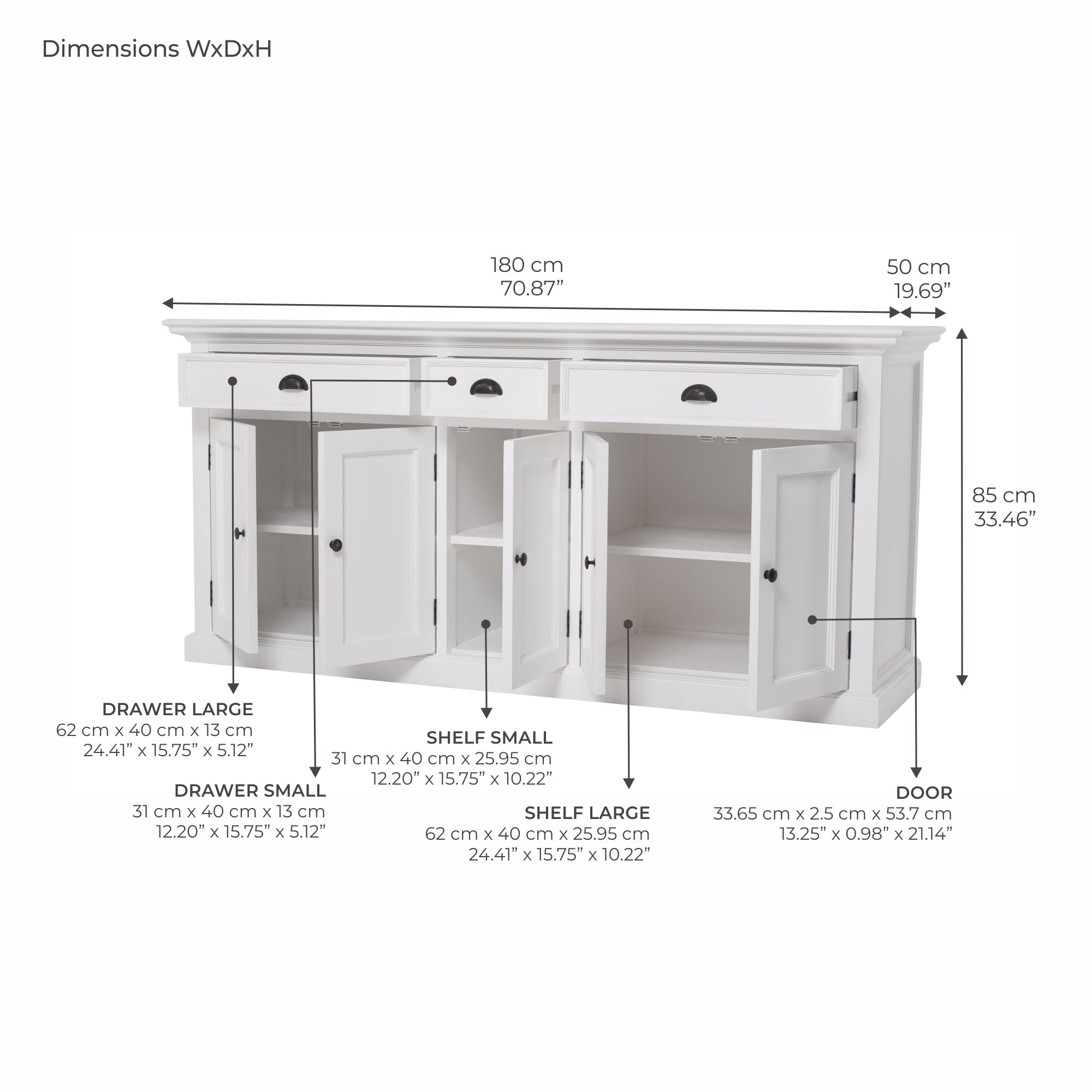 Halifax Buffet with 3 Drawers and 5 Doors