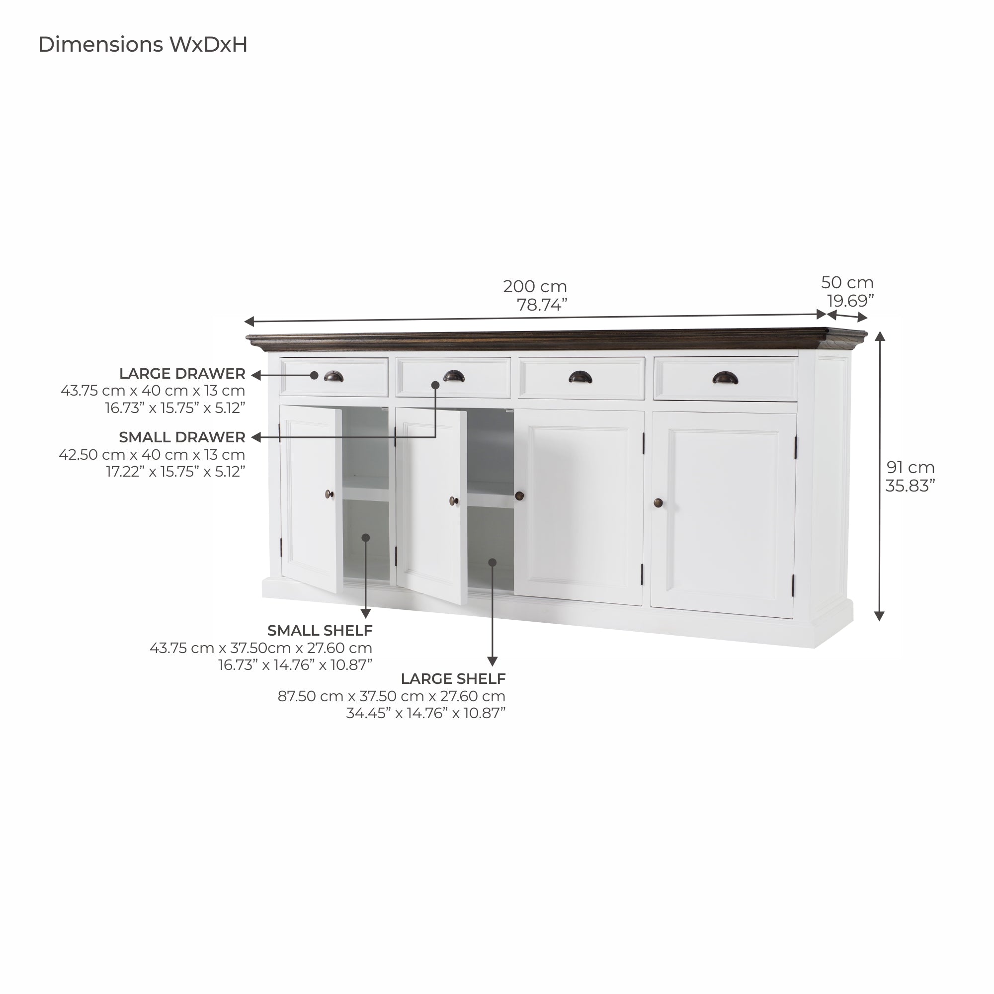Corfu Buffet with 4 Drawers and 4 Doors