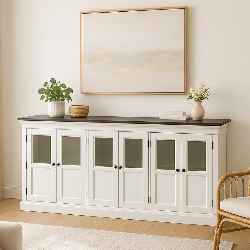 Halifax Contrast Buffet with 6 Glass Doors