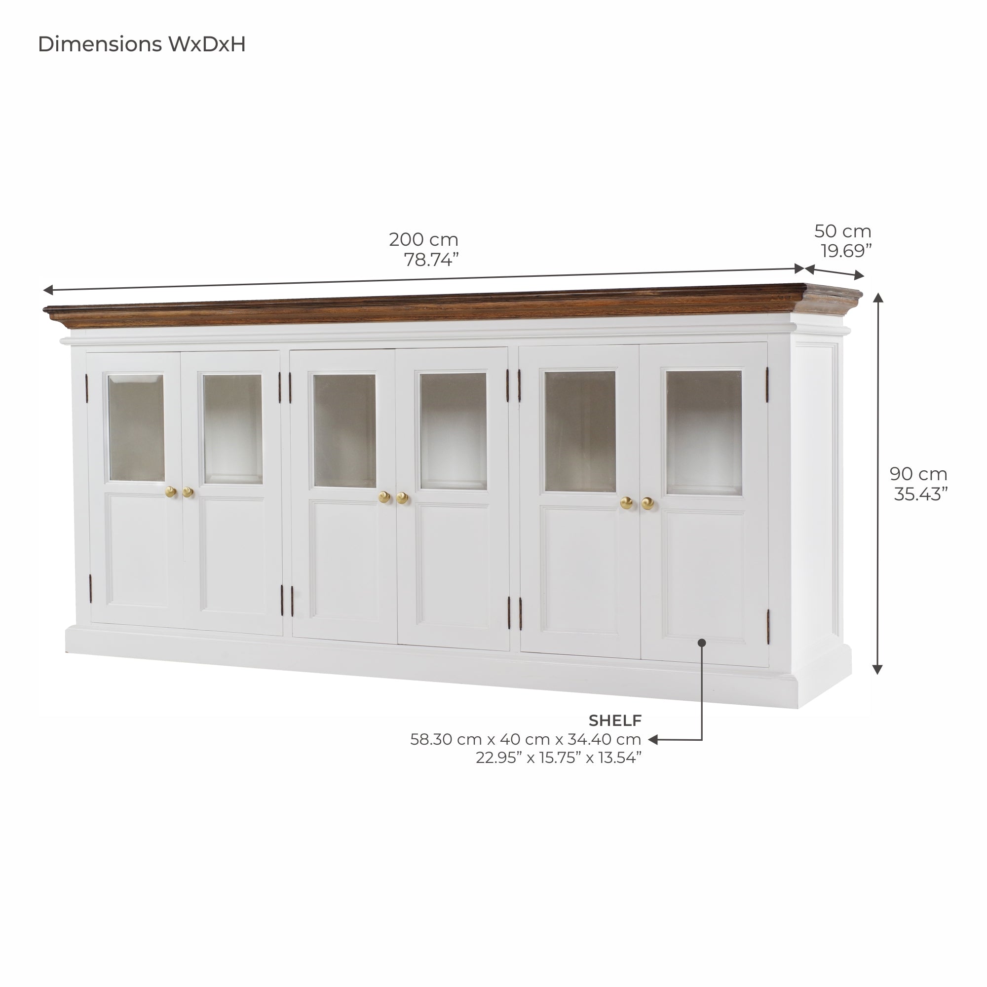 Corfu Buffet with 6 Glass Doors