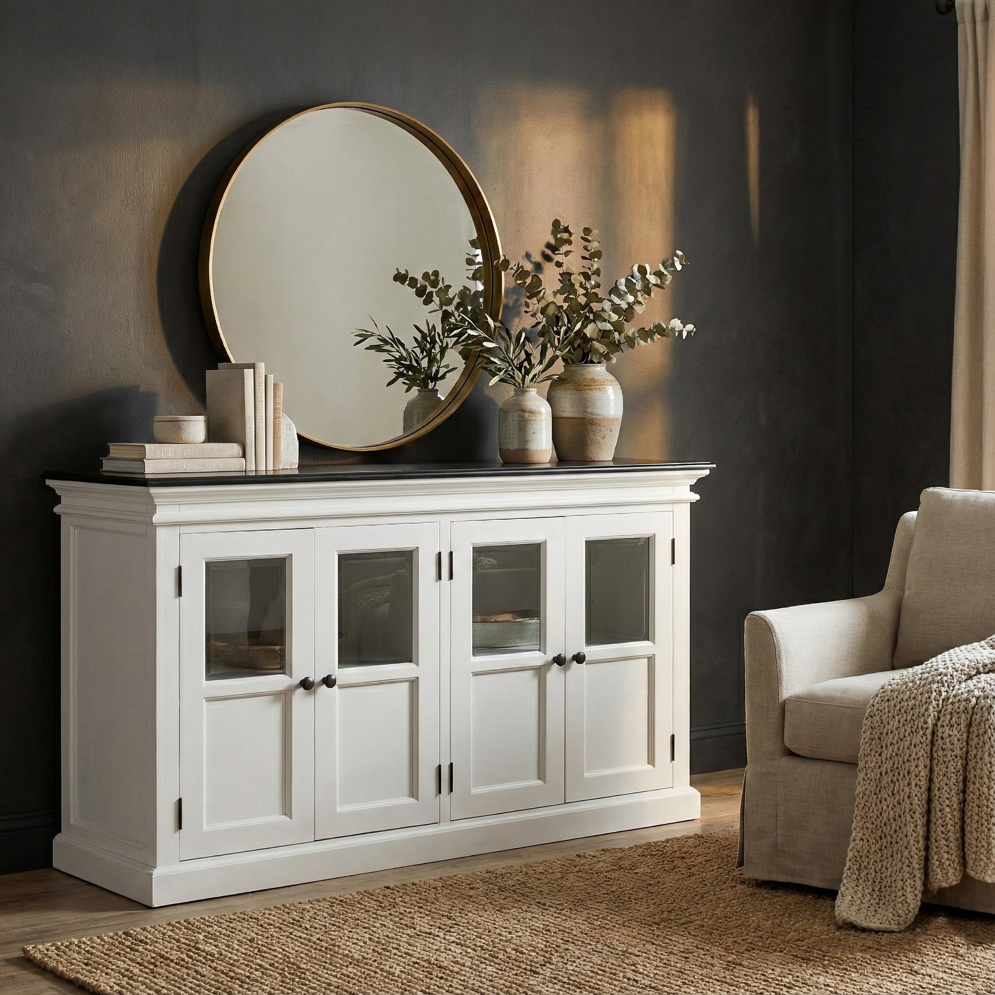 Halifax Contrast Buffet with 4 Glass Doors