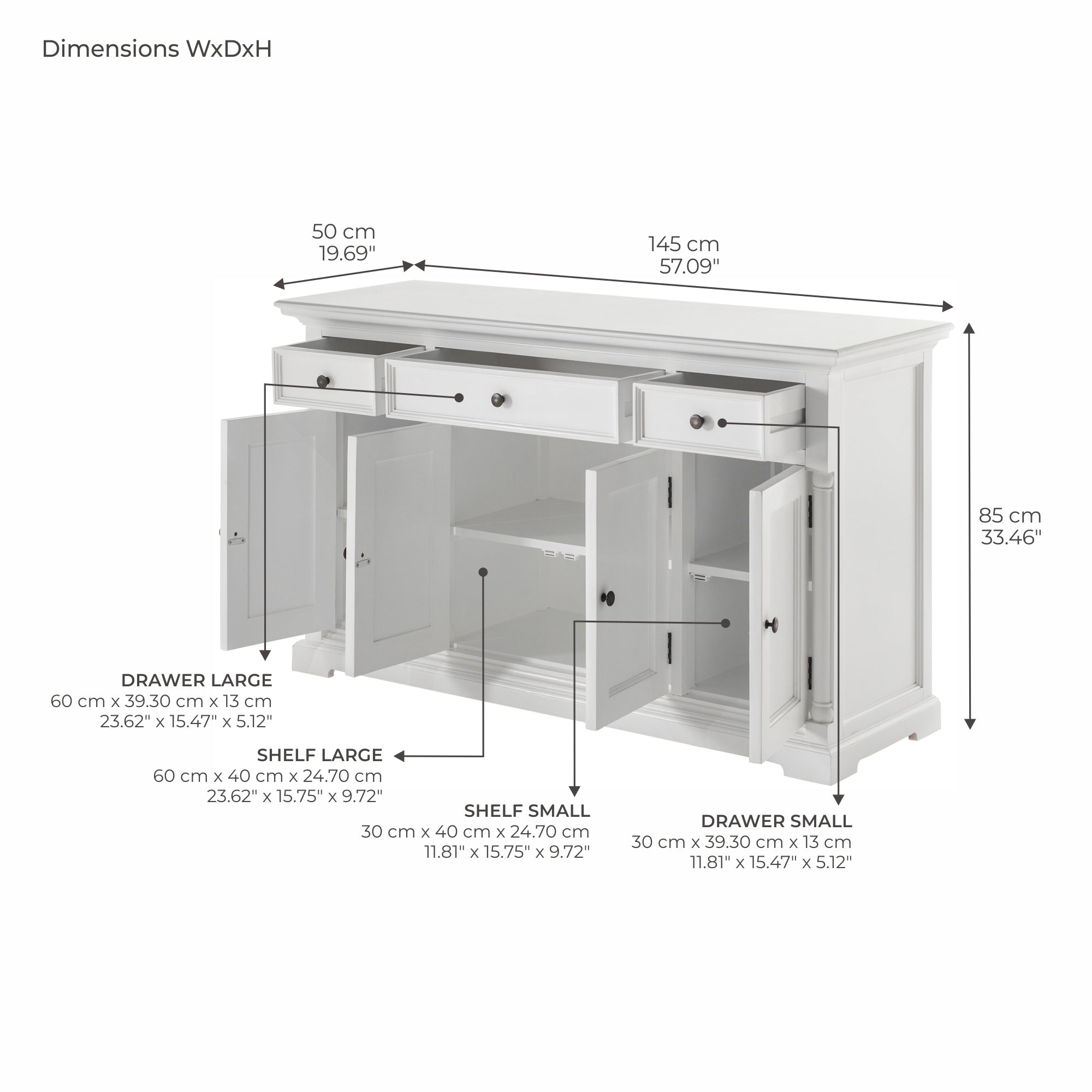 Provence - Buffet with 4 Doors 3 Drawers