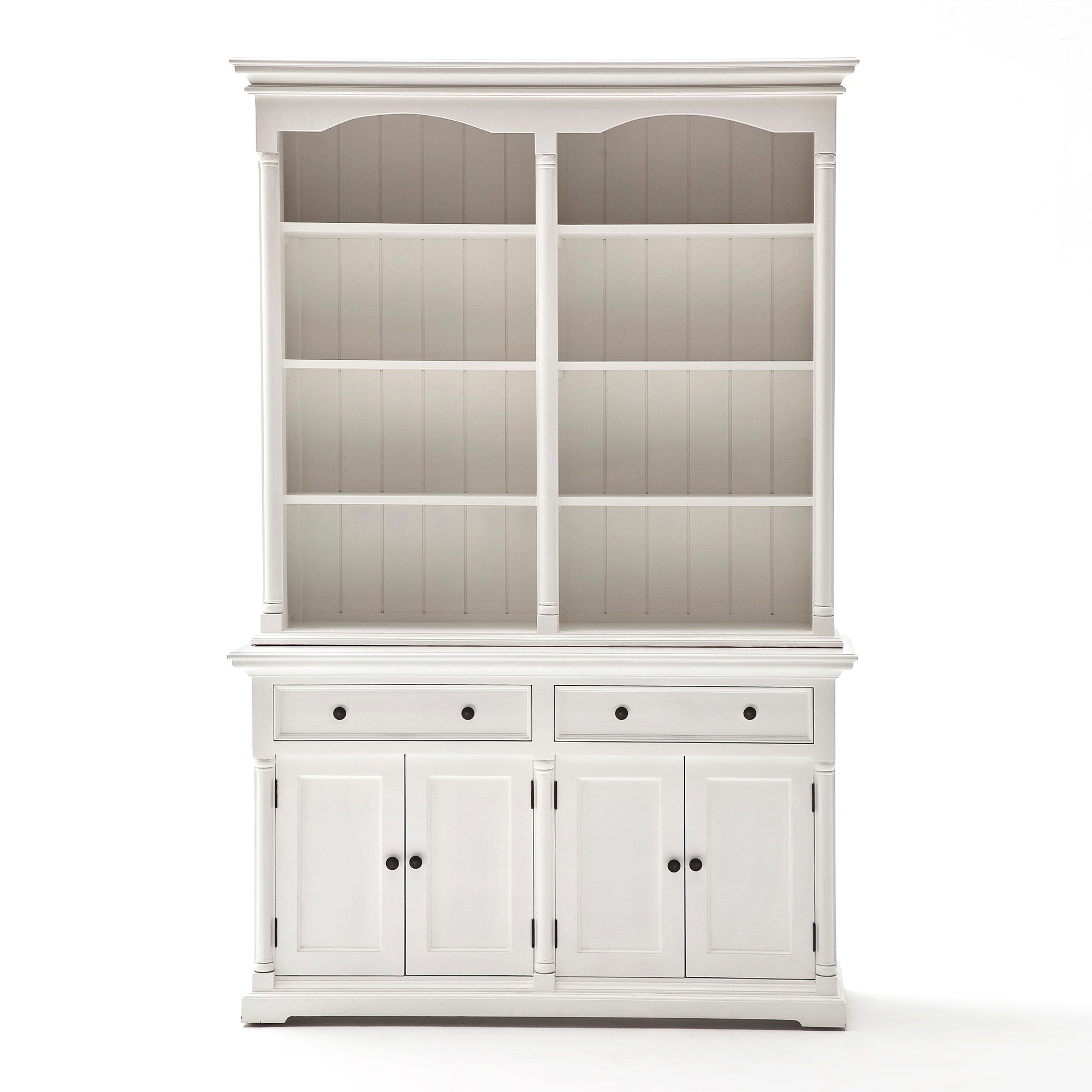 Provence Buffet and Open Hutch Cabinet - White