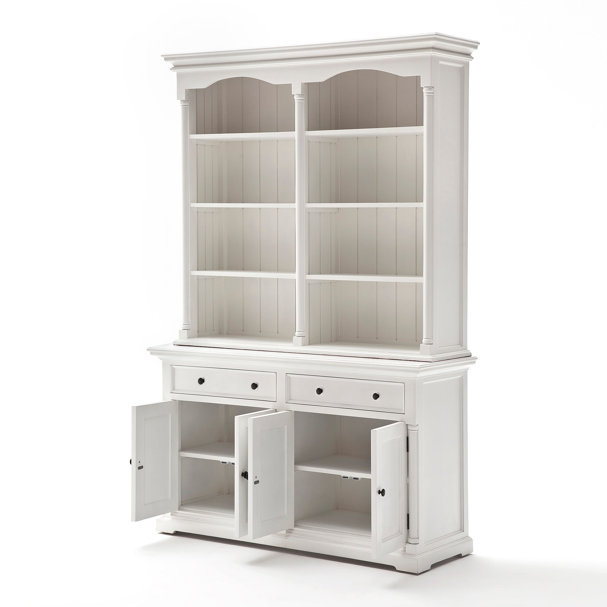 Provence Buffet and Open Hutch Cabinet - White