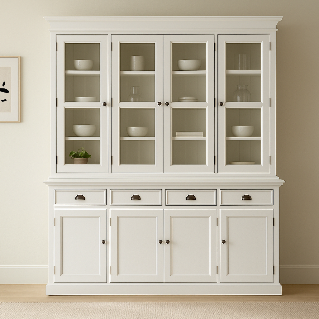Buffet Hutch Unit with 4 Glass Doors