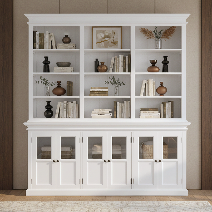 Halifax Hutch Unit with 6 Glass Doors