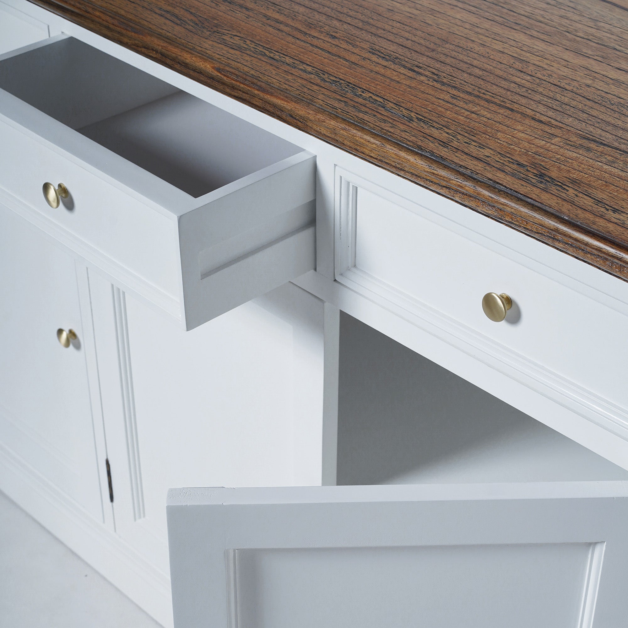 Corfu Buffet Hutch Unit with 4 Glass Doors 200cm