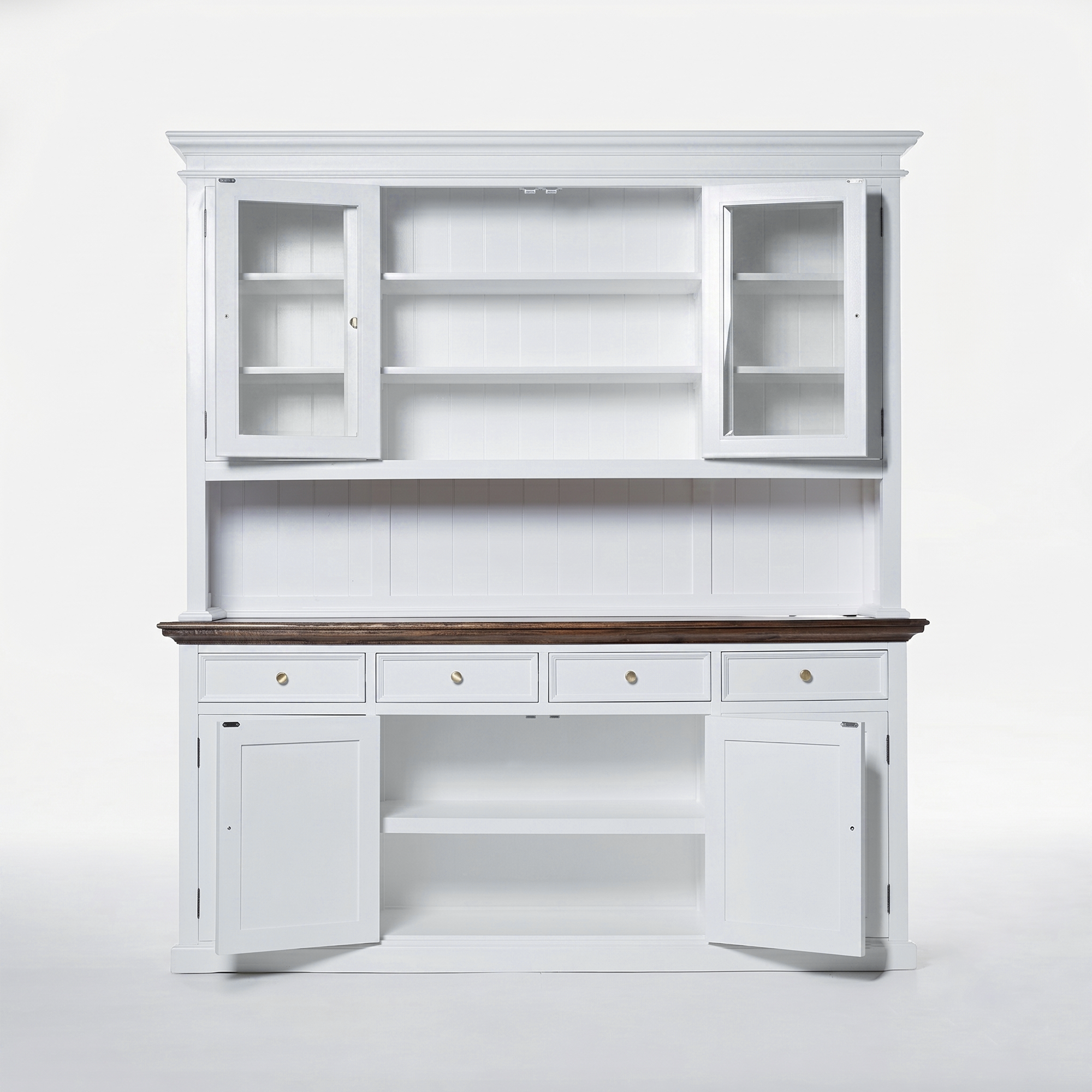 Corfu Buffet Hutch Unit with 4 Glass Doors 200cm