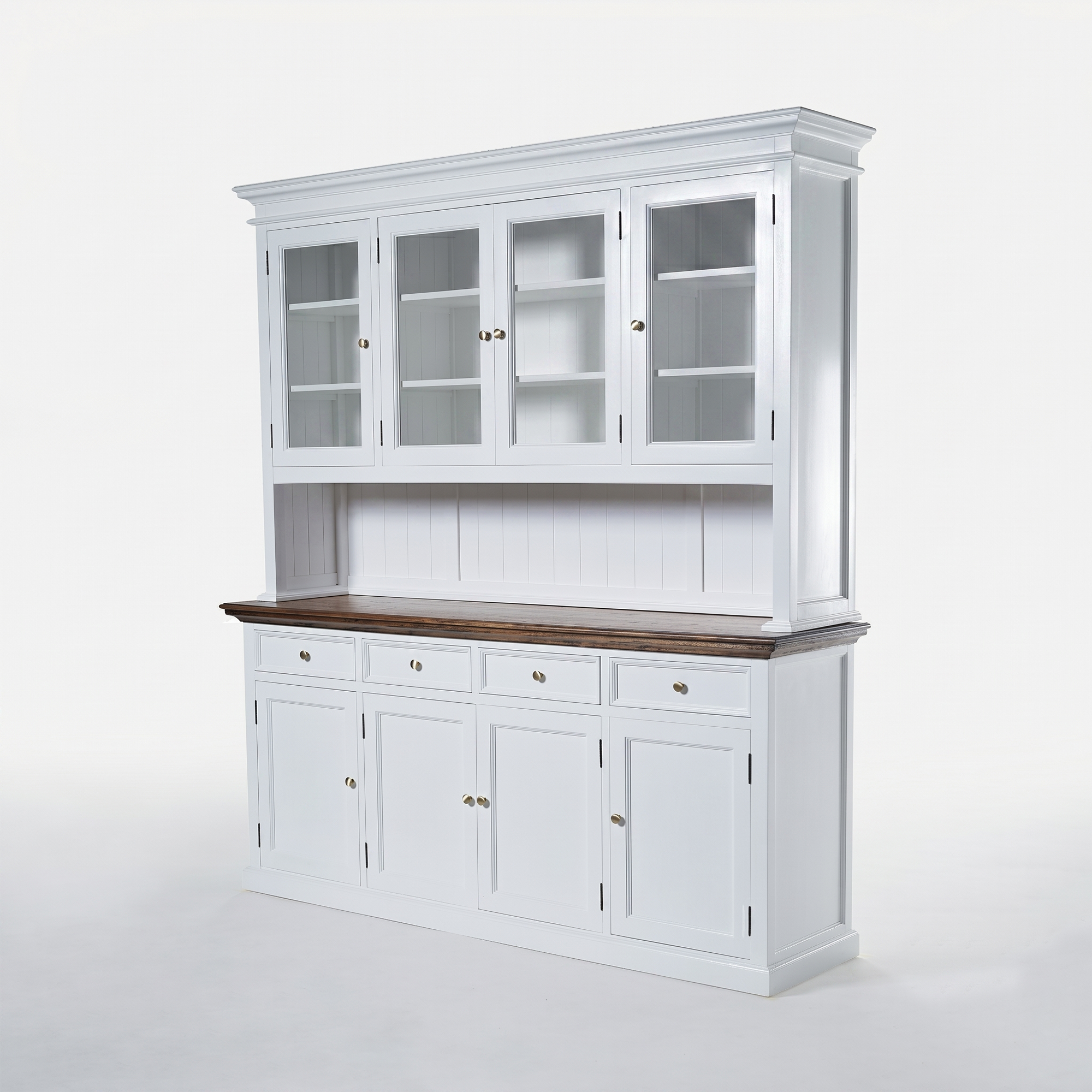 Corfu Buffet Hutch Unit with 4 Glass Doors 200cm