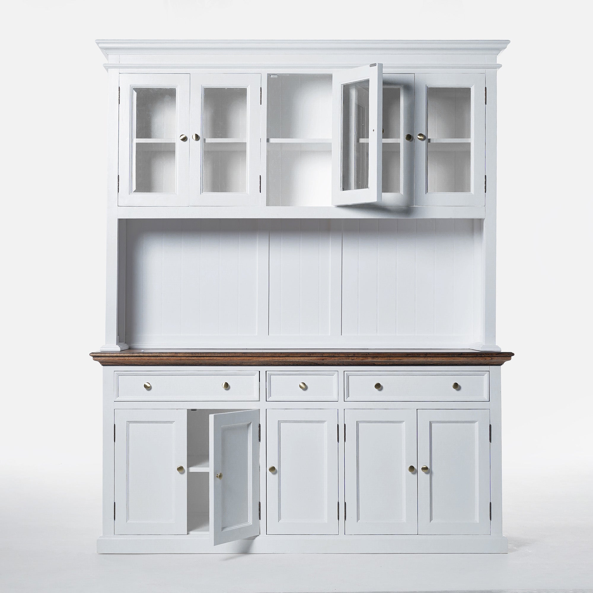 Corfu Buffet Hutch Unit with 5 Glass Doors 180cm