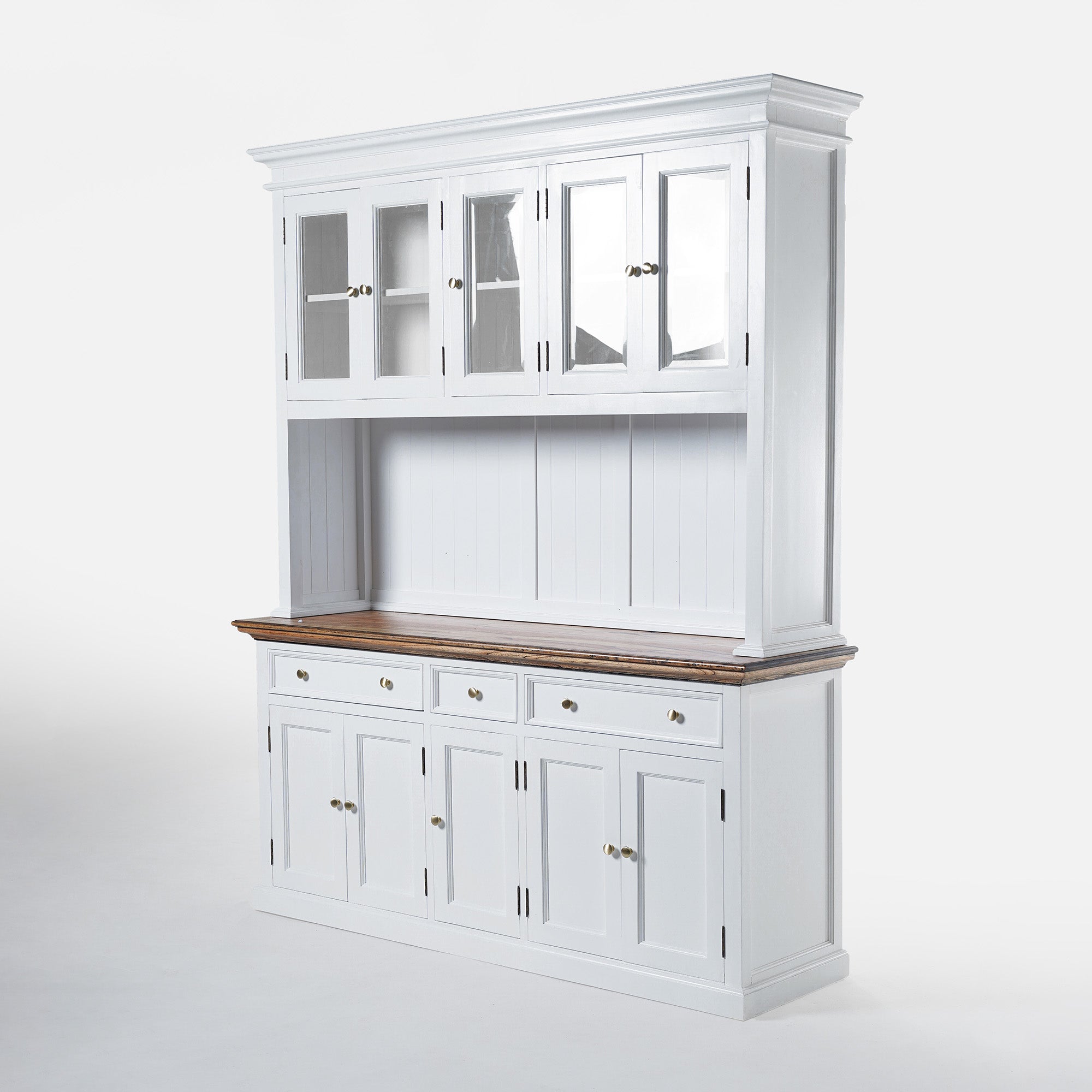 Corfu Buffet Hutch Unit with 5 Glass Doors 180cm