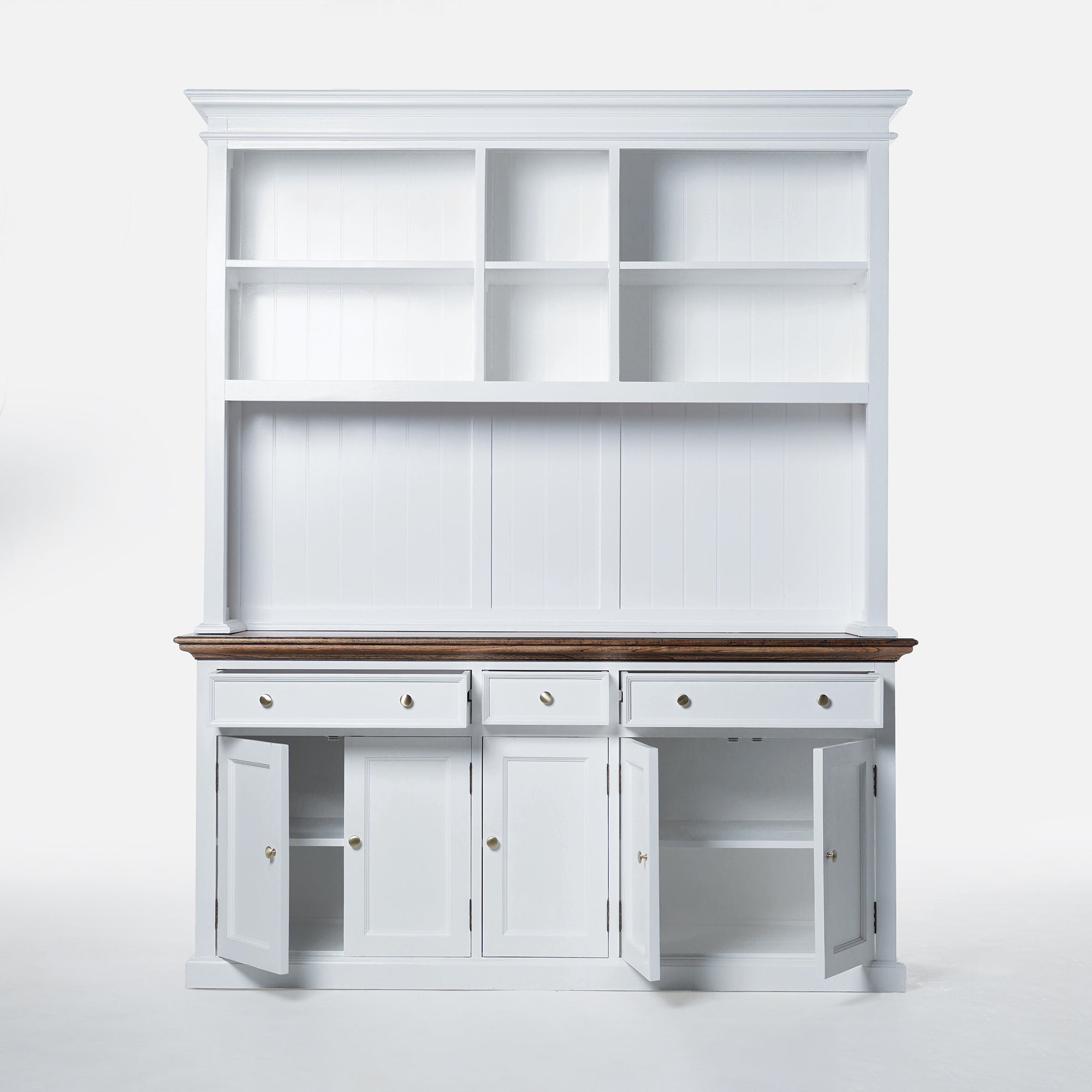 Corfu Hutch Bookcase Unit with 6 Open Shelves 180cm