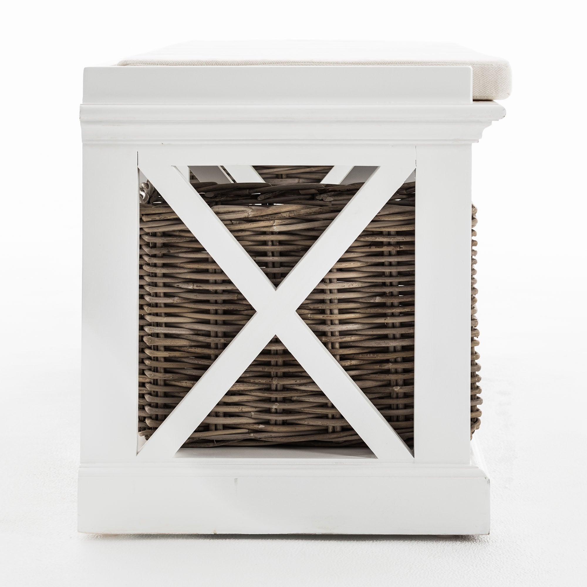 Halifax Bench Seat With Cushion - White