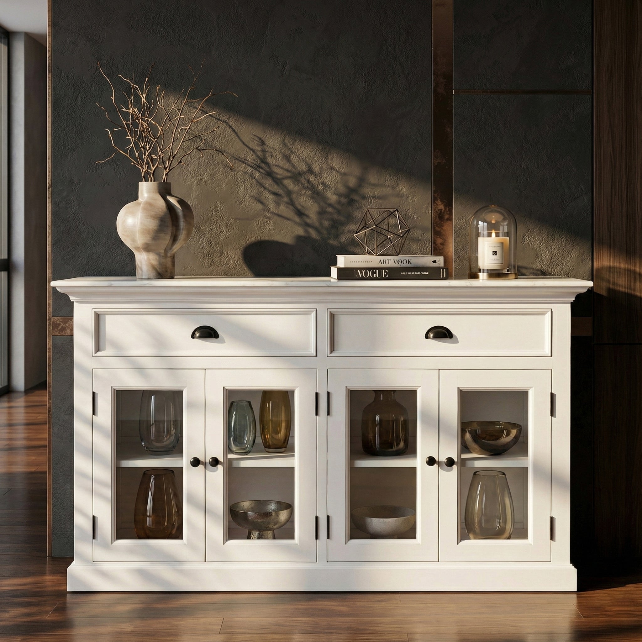 Halifax Buffet with 4 Glass Doors 3 Drawers