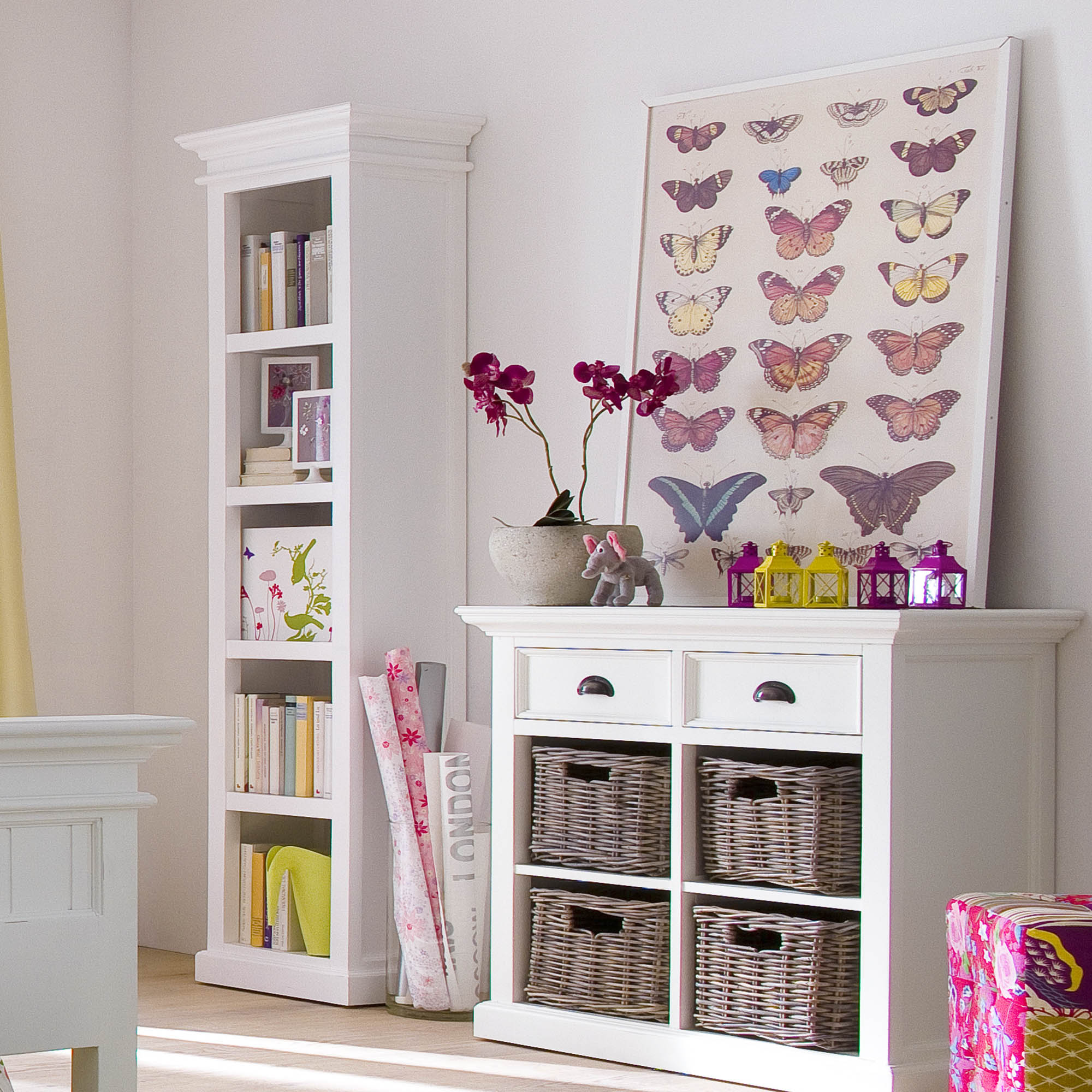 Halifax Thin Line Bookcase - White