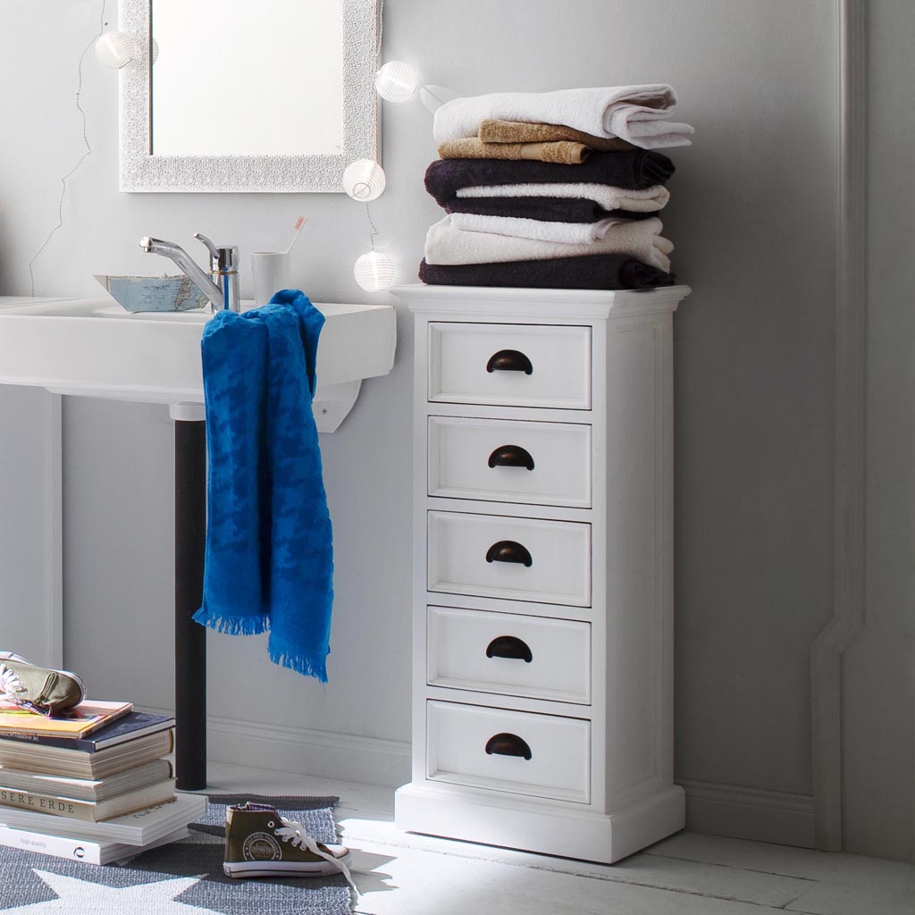 Halifax Storage Unit 5 Drawers - White