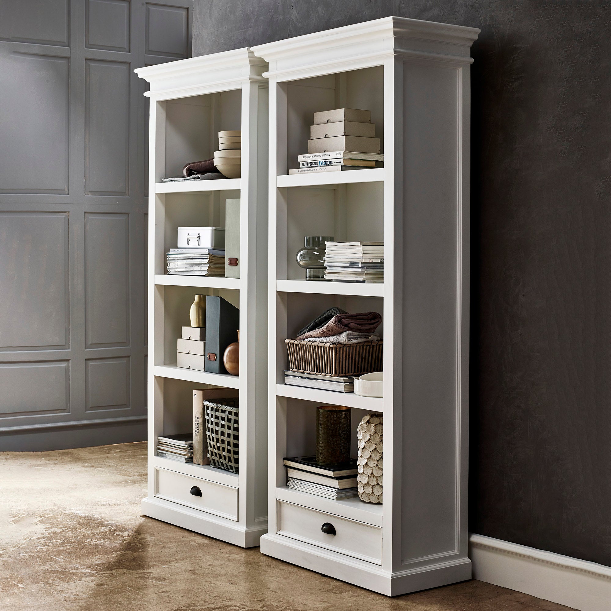 Halifax Medium Bookcase - White