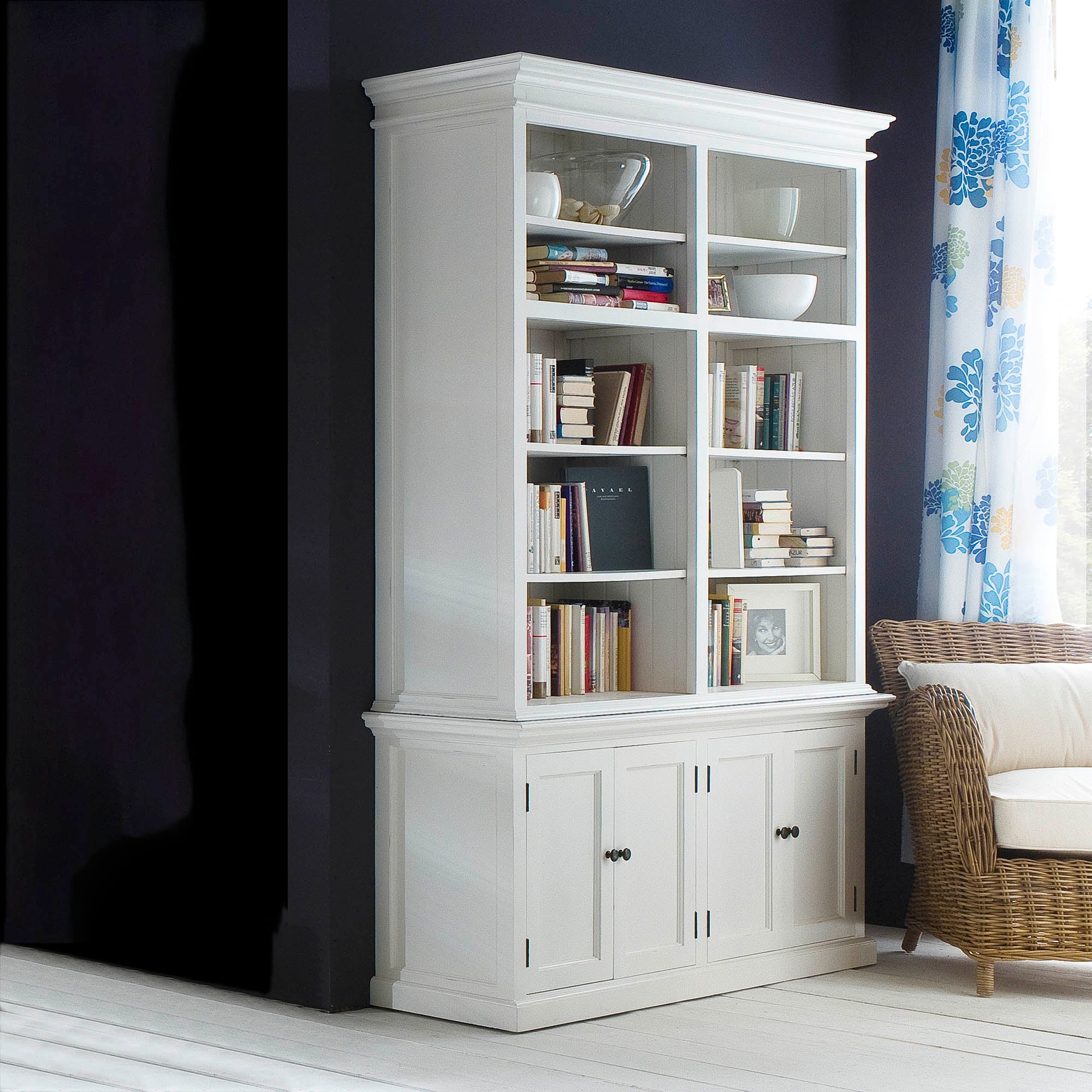 Halifax Medium Hutch Bookcase - White