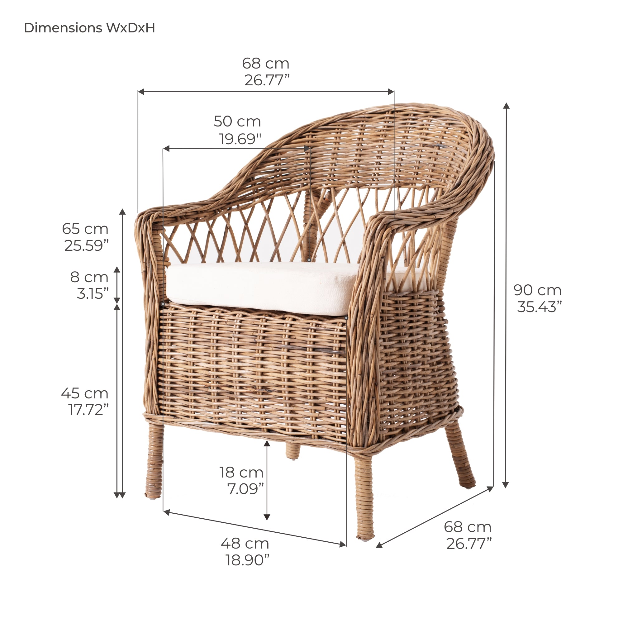 Wickerworks Monarch Chair (Set of 2)