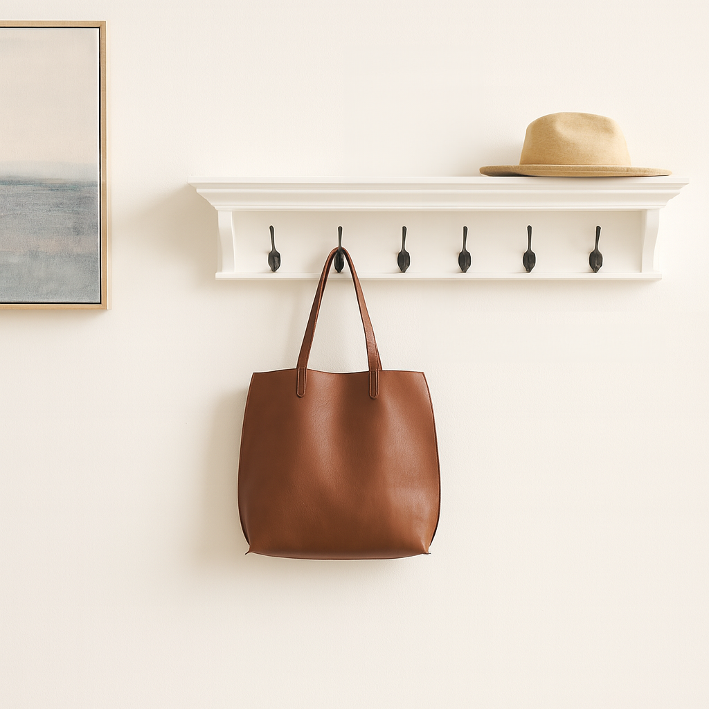 Halifax 6 Hook Coat Rack 100cm - White