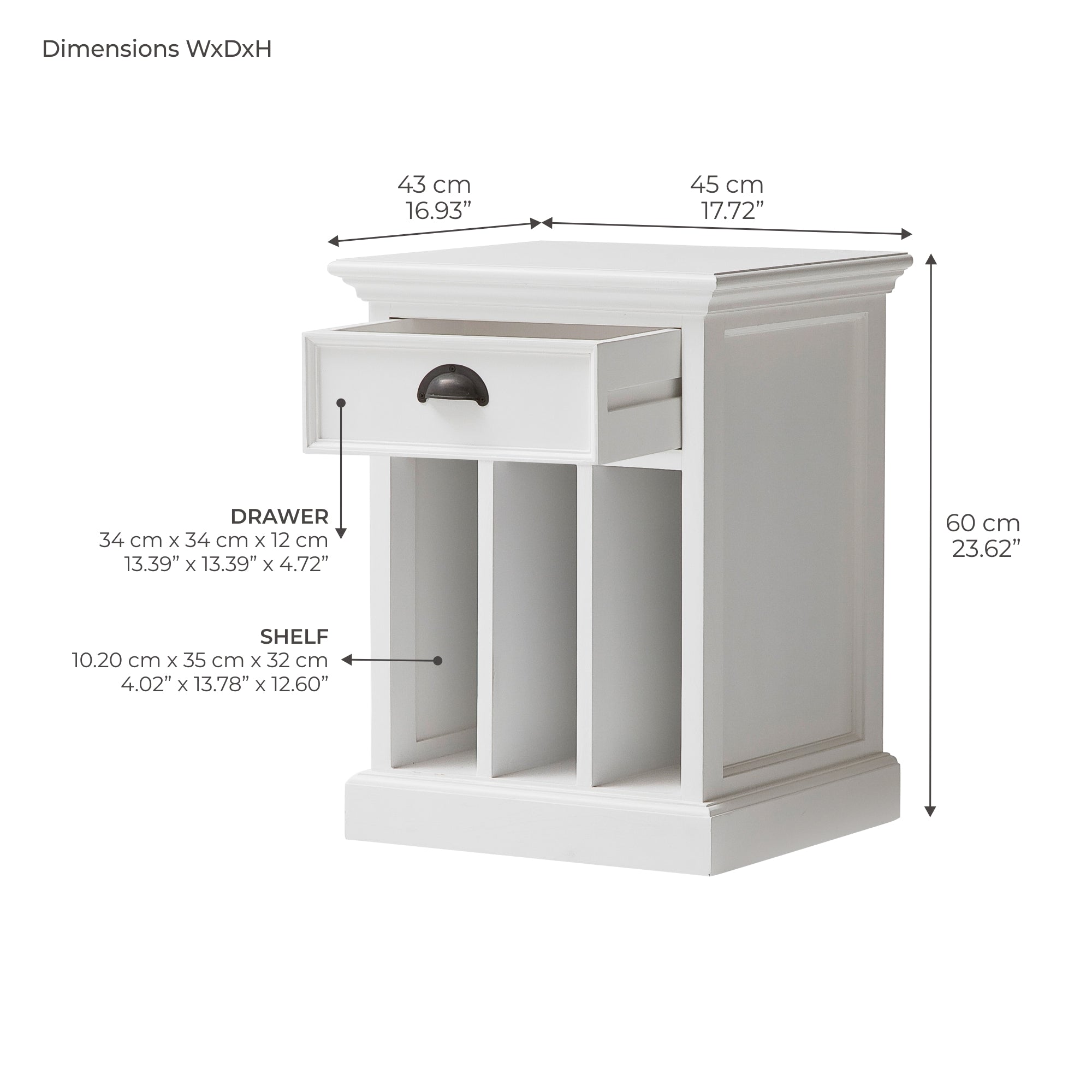 Halifax Side Table - White