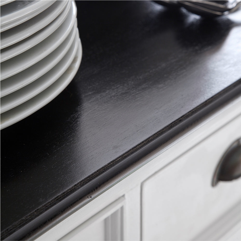 Halifax Contrast Buffet - White with Black Top