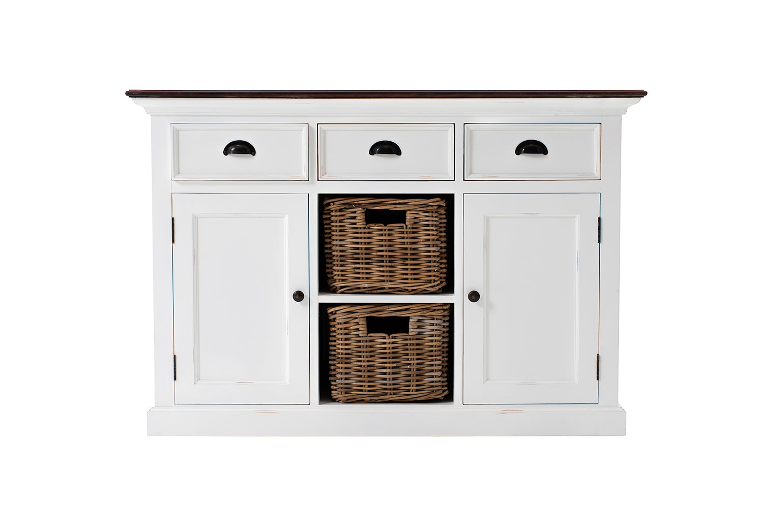Halifax Accent Buffet - White with Brown Top