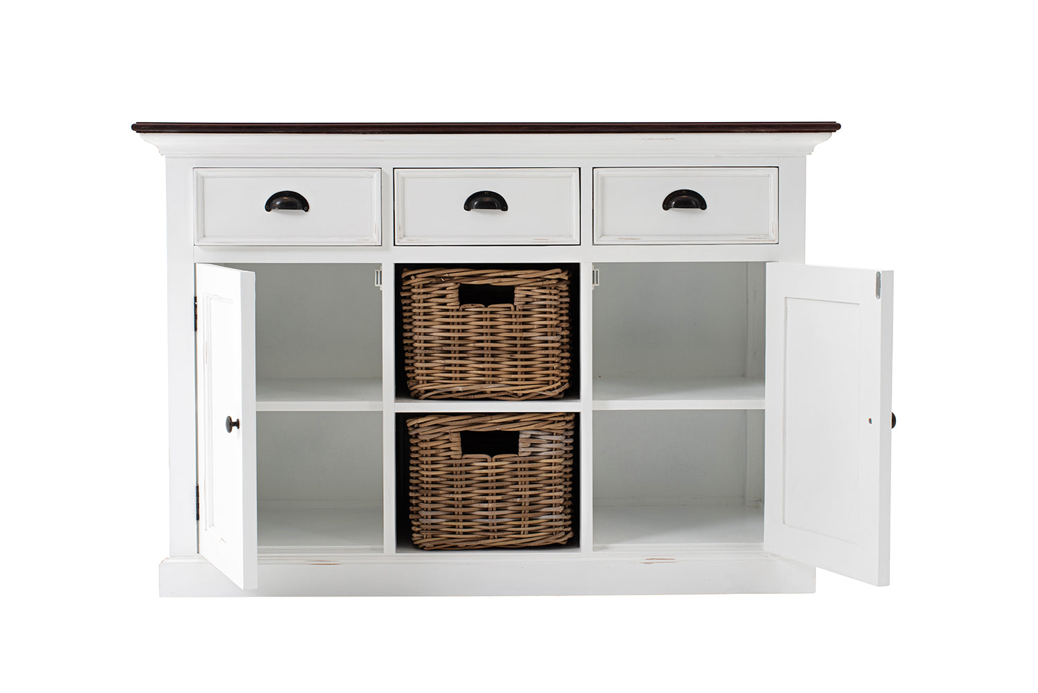 Halifax Accent Buffet - White with Brown Top