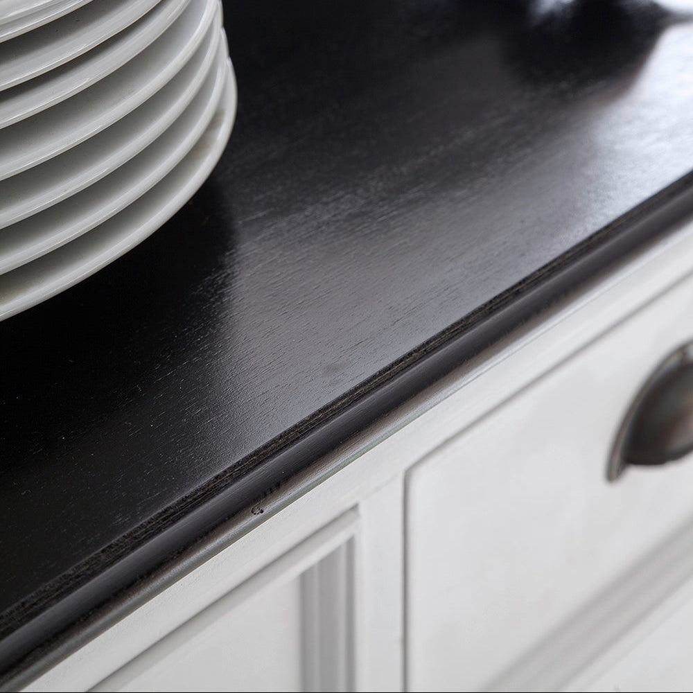 Halifax Contrast Buffet - White with Black Top