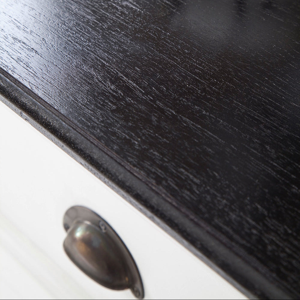 Halifax Contrast Buffet - White with Black Top
