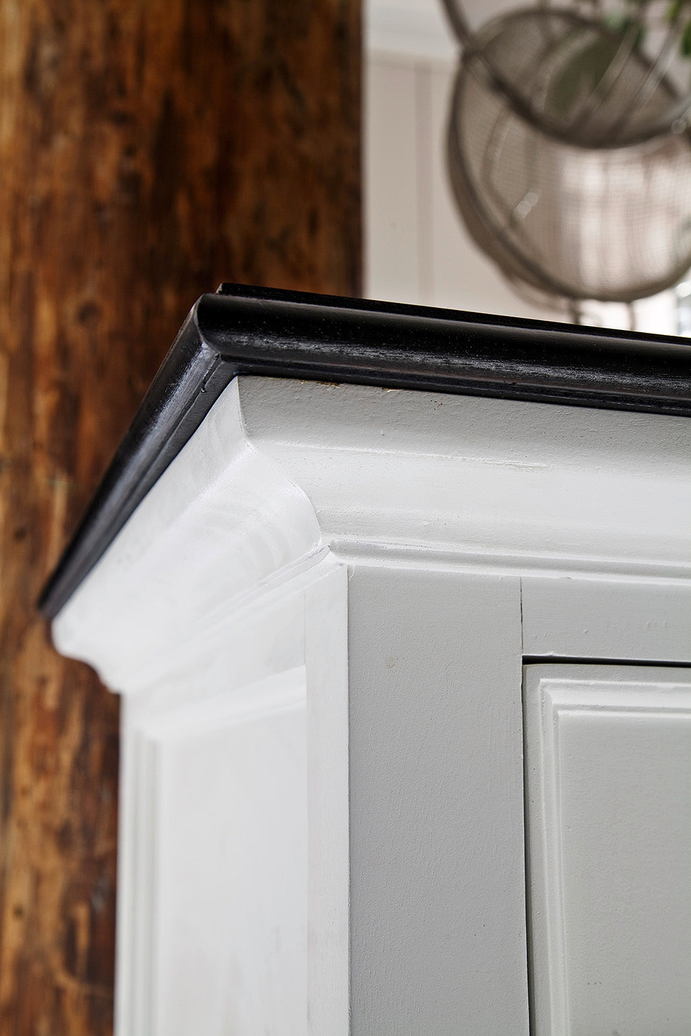 Halifax Contrast Small Buffet - White with Black Top