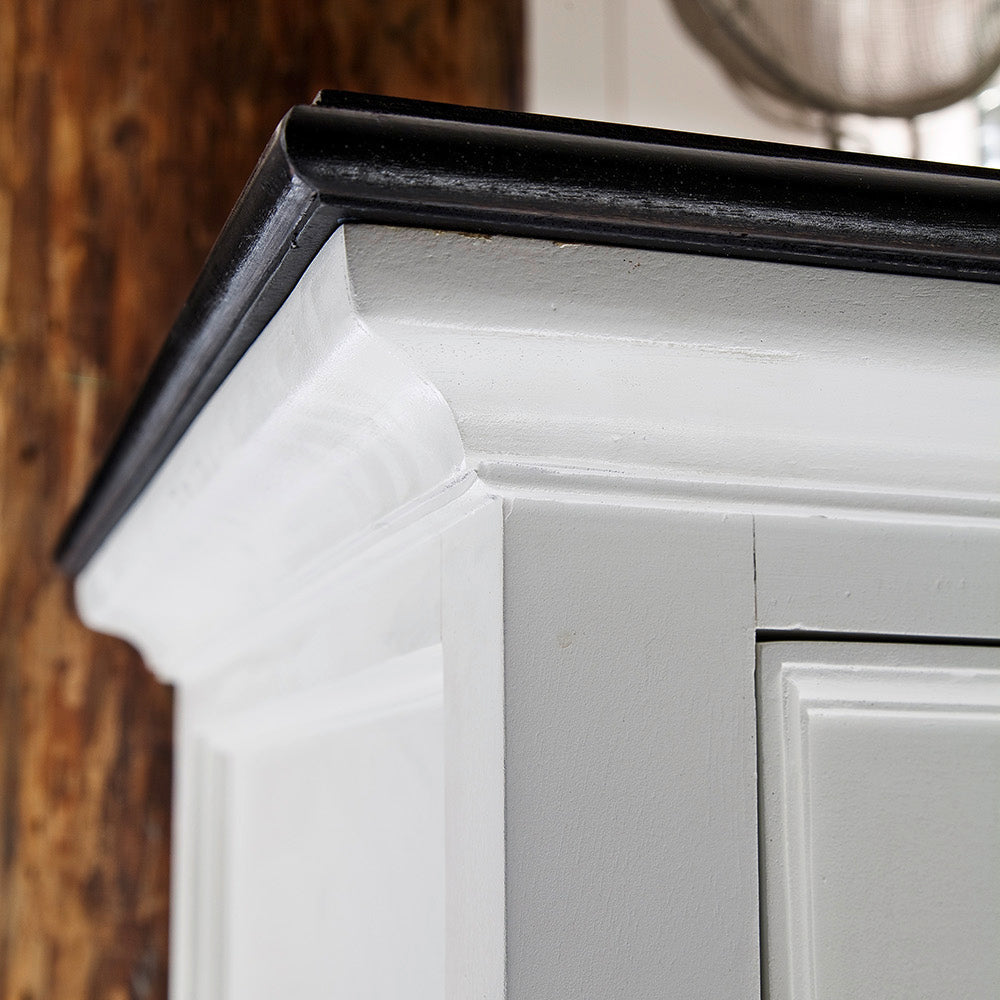Halifax Contrast Small Buffet - White with Black Top