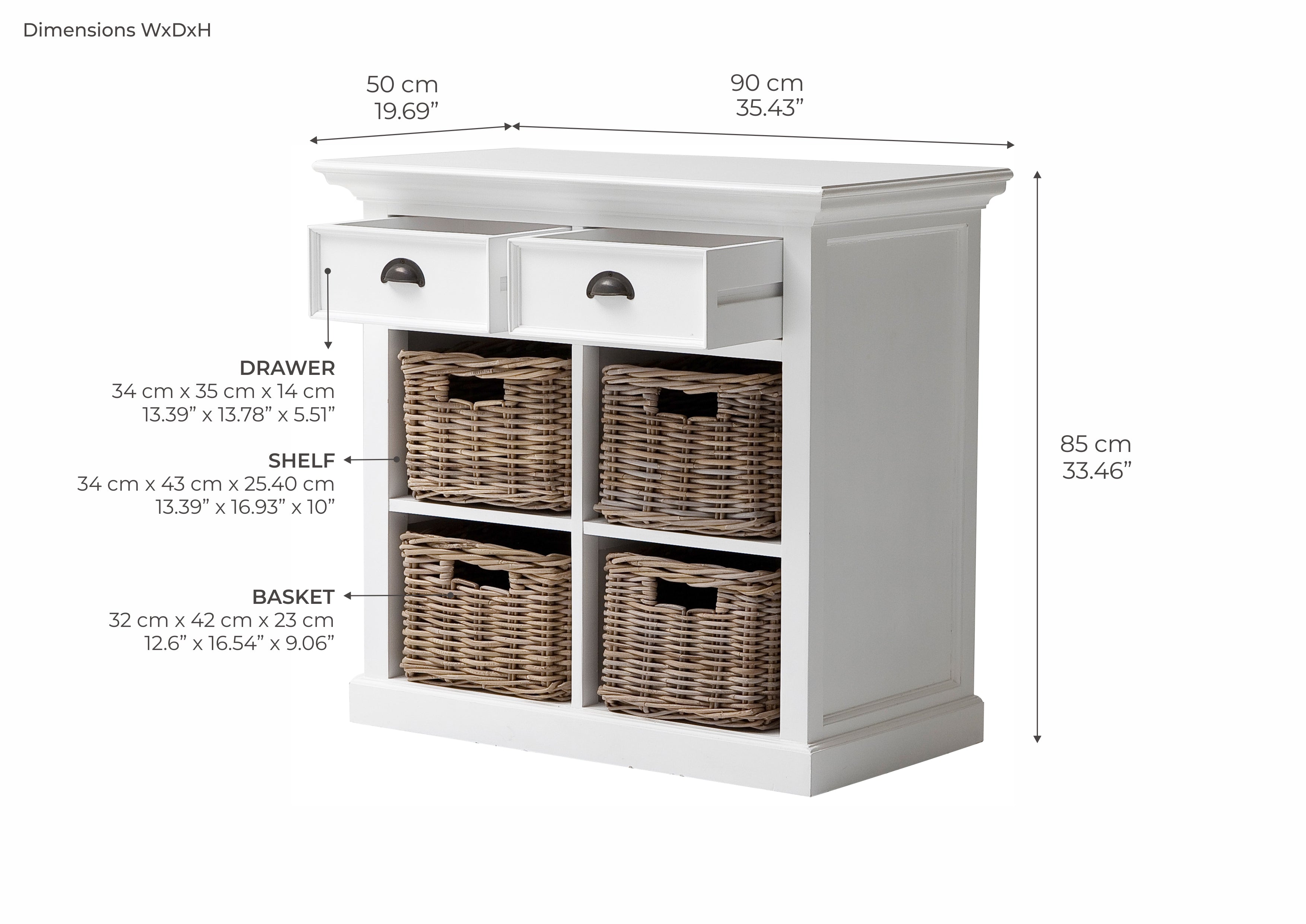 Halifax Small Buffet - White