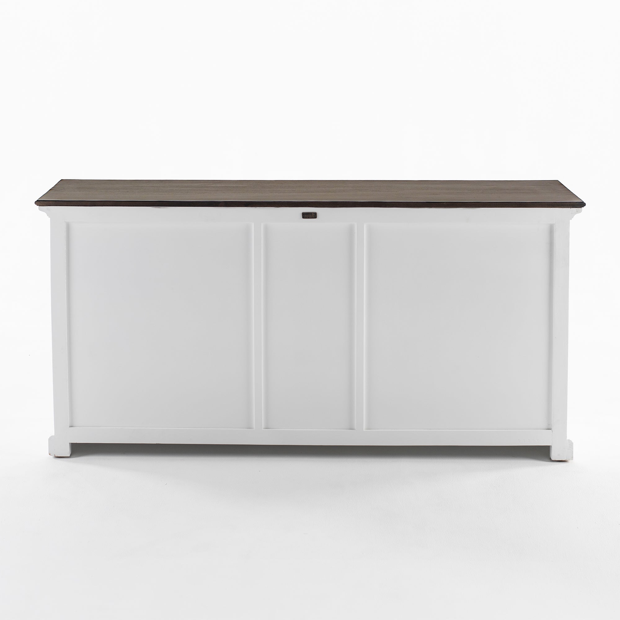 Buffet with 3 Drawers and 5 Doors - White Distress & Deep Brown