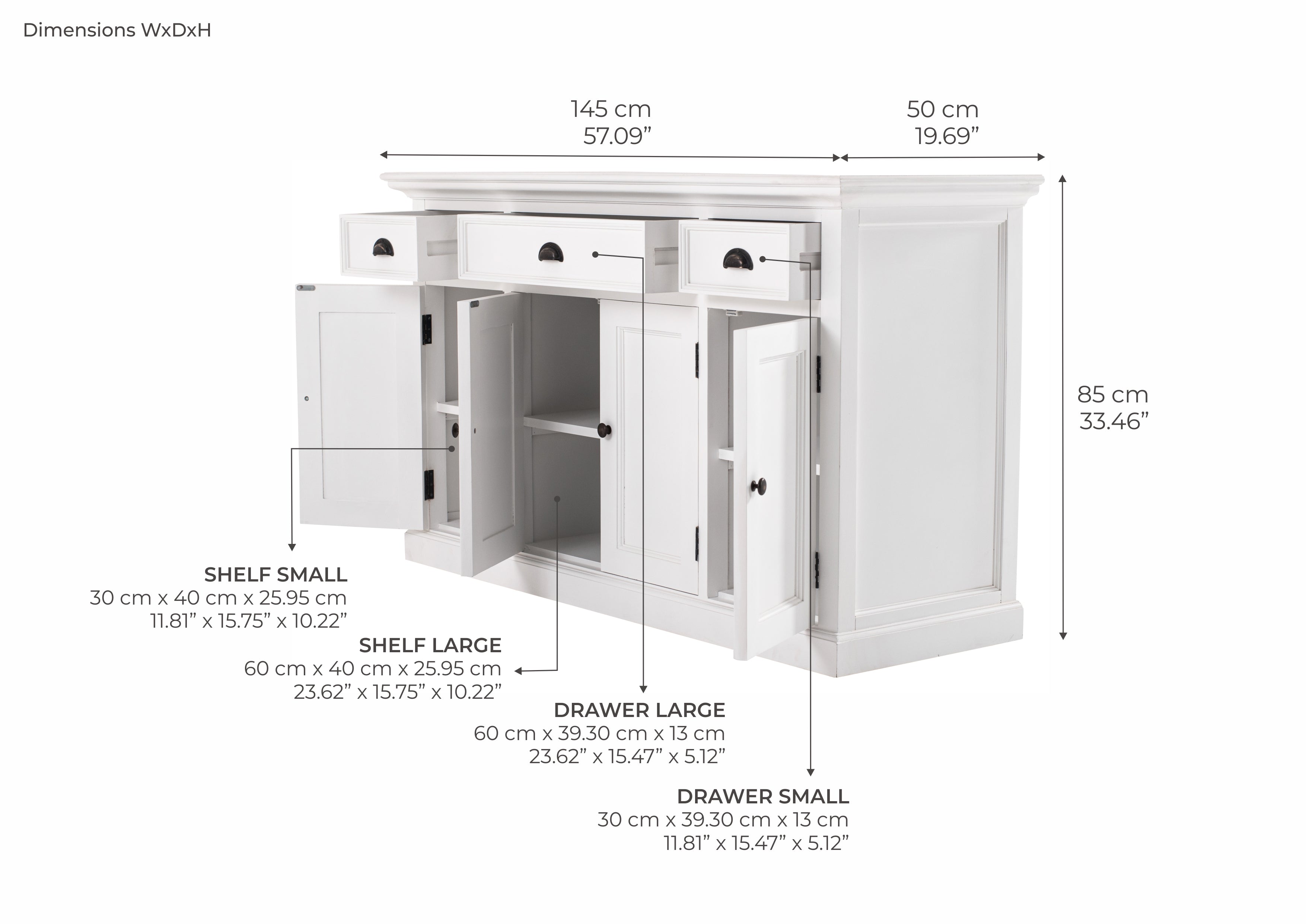 Buffet with 4 Doors 3 Drawers