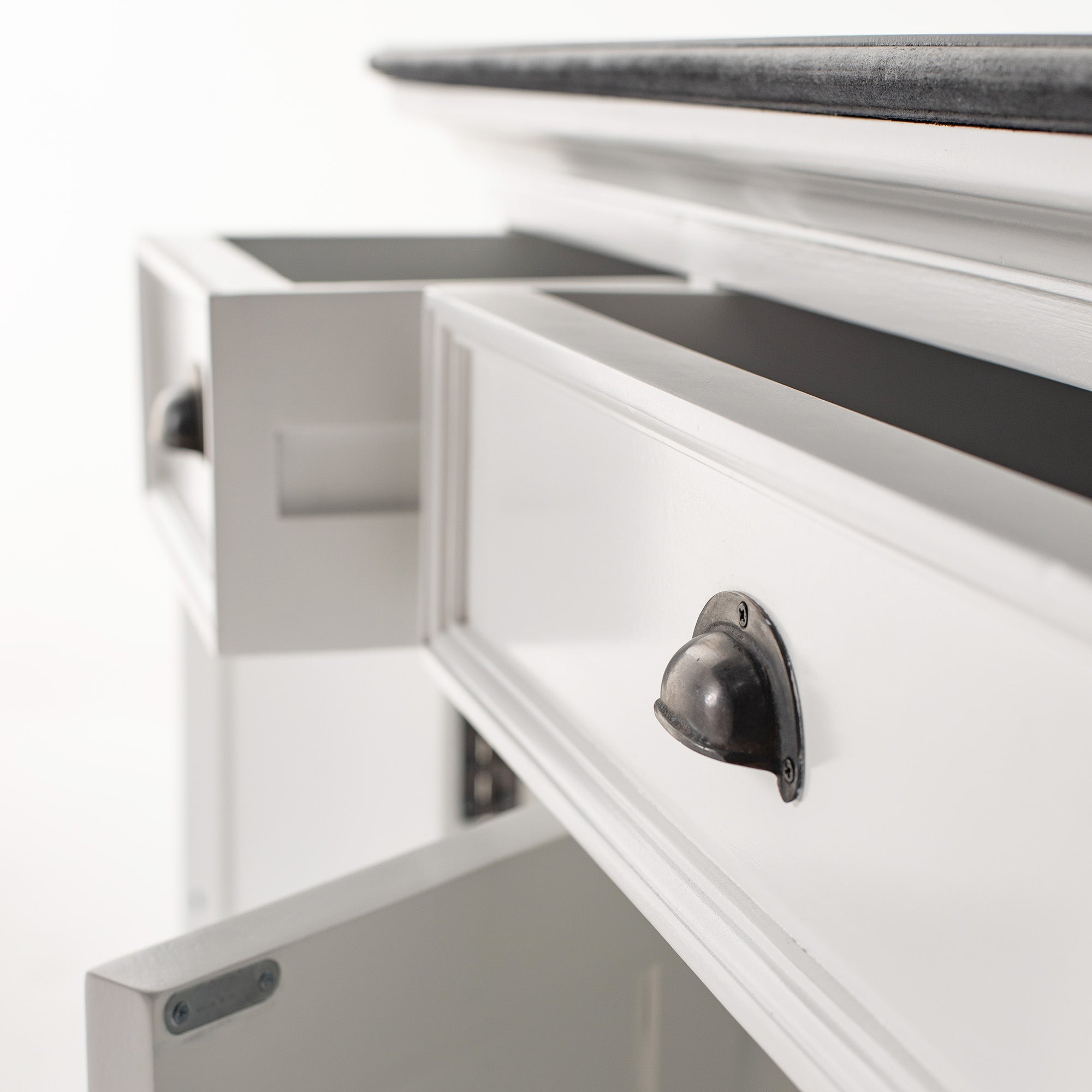 Buffet with 4 Doors 3 Drawers - Classic White & Black
