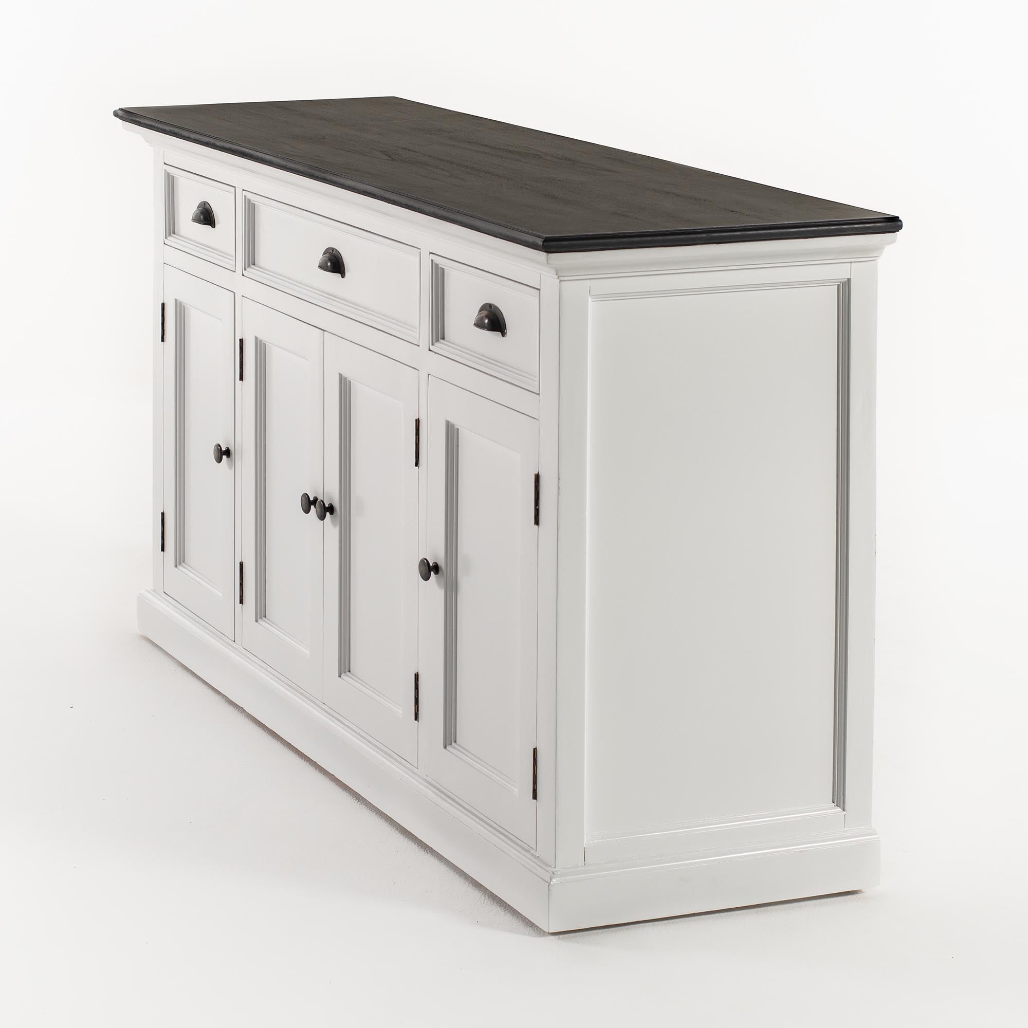 Buffet with 4 Doors 3 Drawers - Classic White & Black
