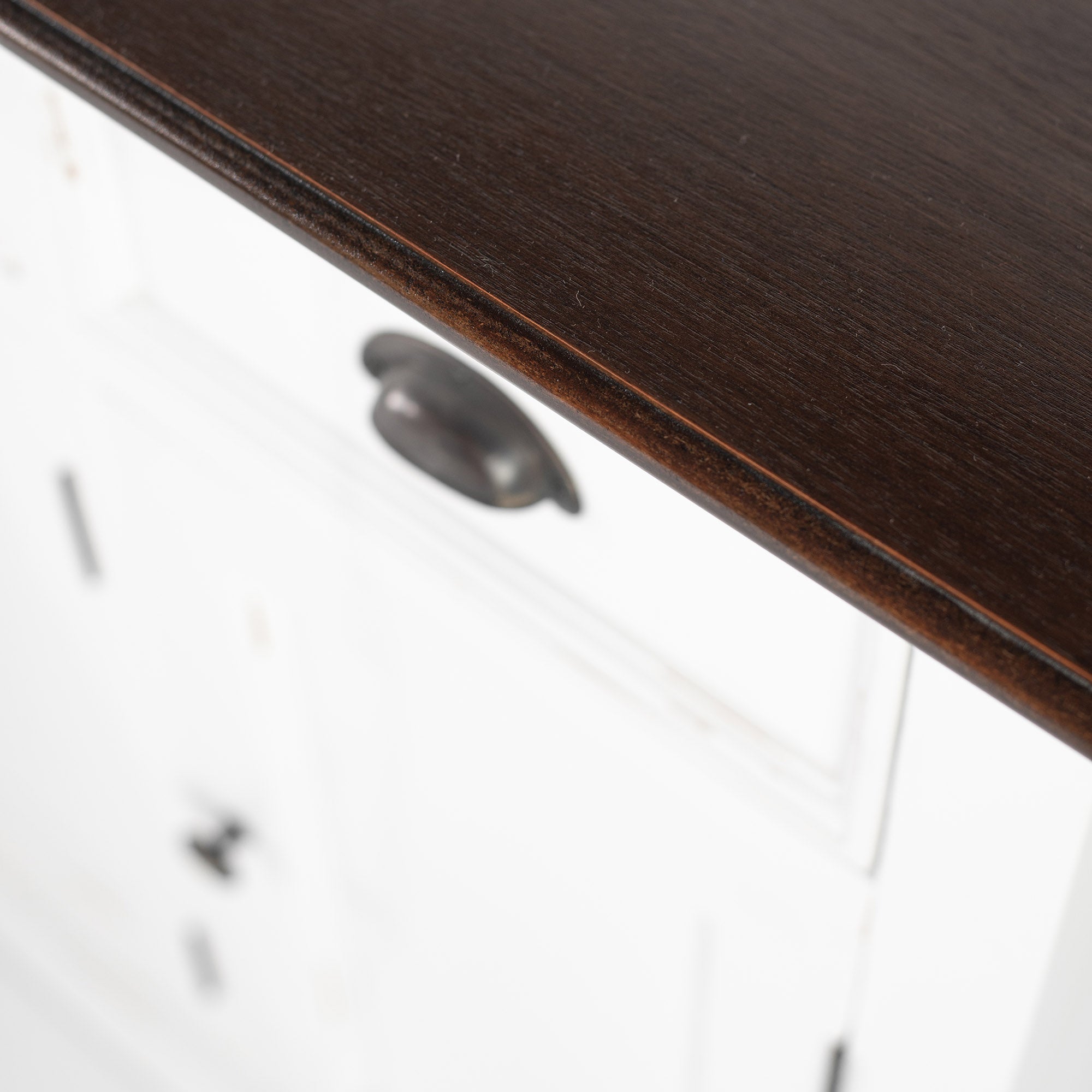 Halifax Accent Buffet with 4 Doors 3 Drawers - White Distress & Deep Brown