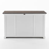 Halifax Accent Buffet with 4 Doors 3 Drawers - White Distress & Deep Brown
