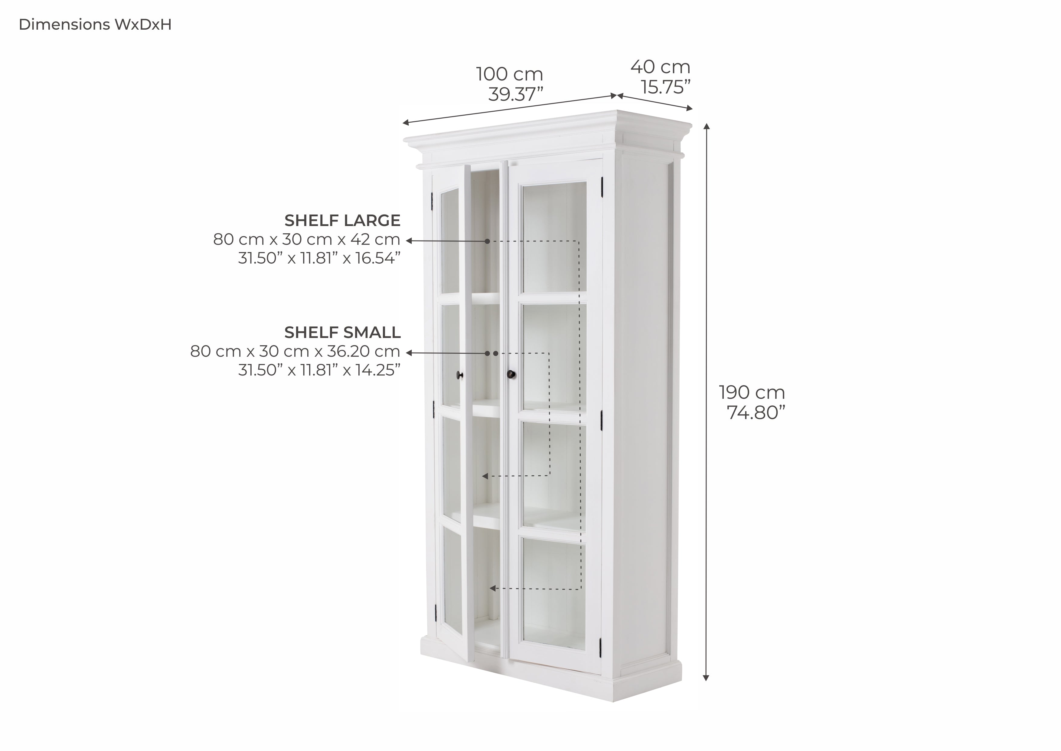 Halifax Double Vitrine - White