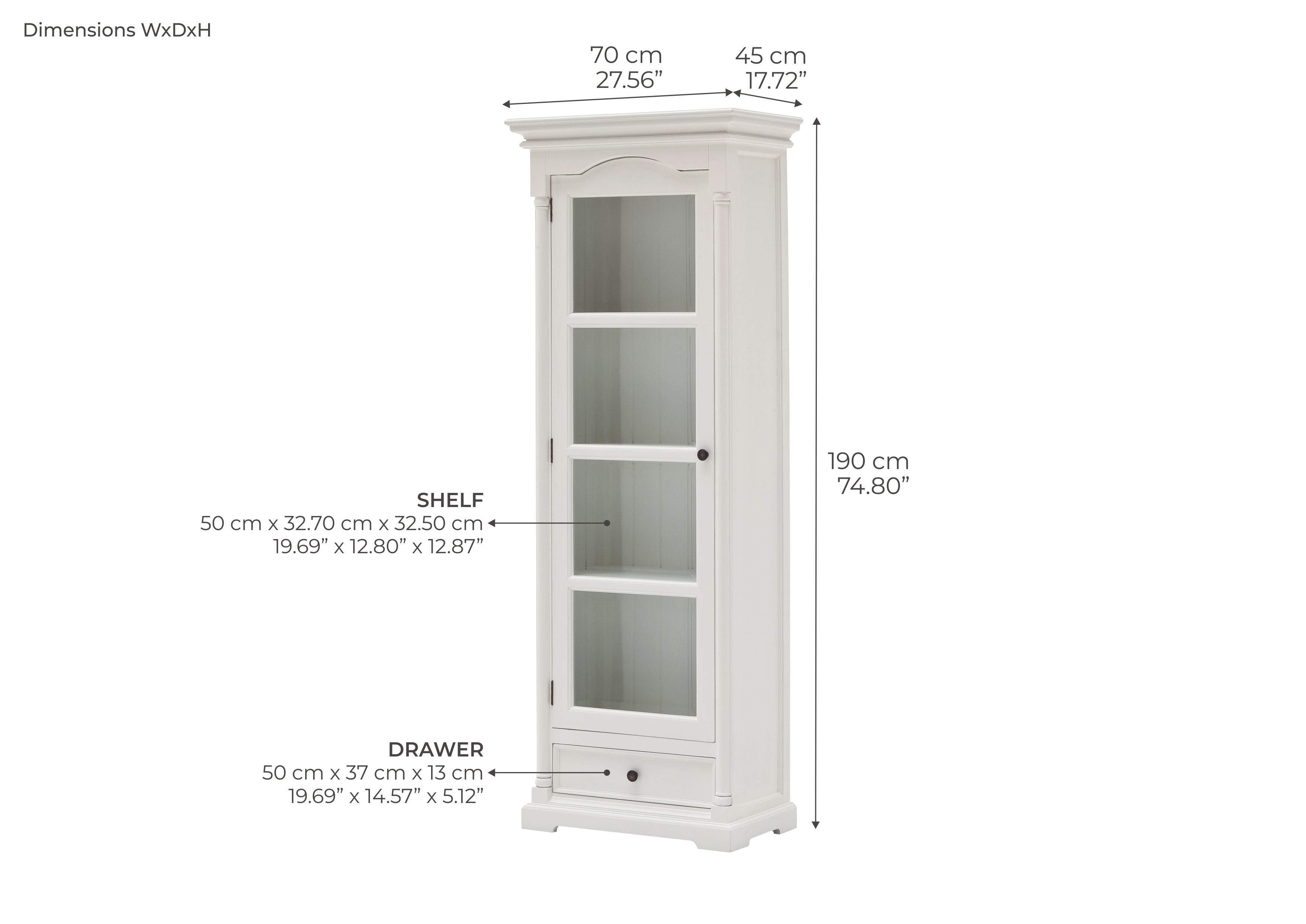 Provence Single Vitrine - White