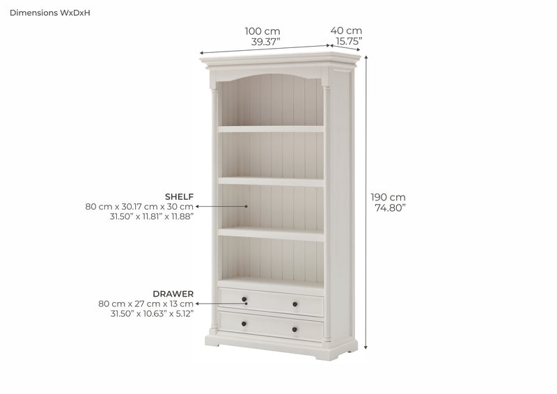 Provence Bookcase - White