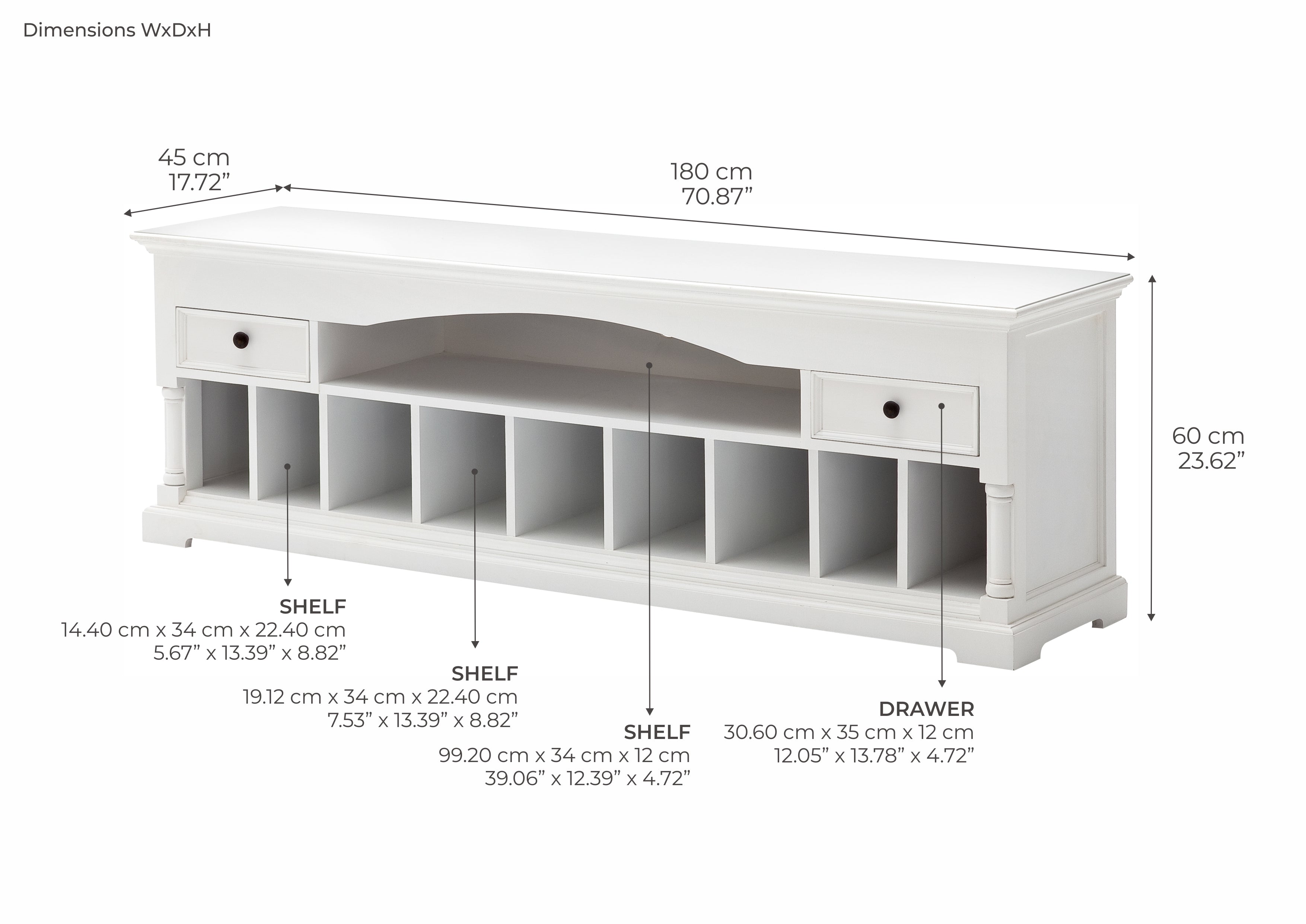 Provence Large ETU 180cm - White