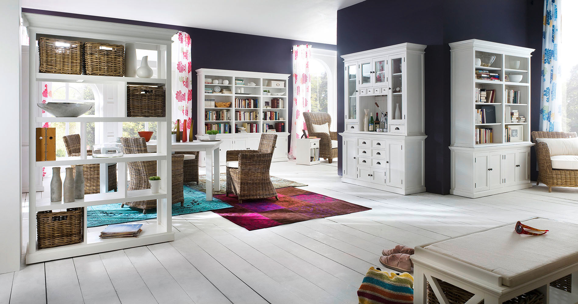 Halifax Medium Hutch Bookcase - White