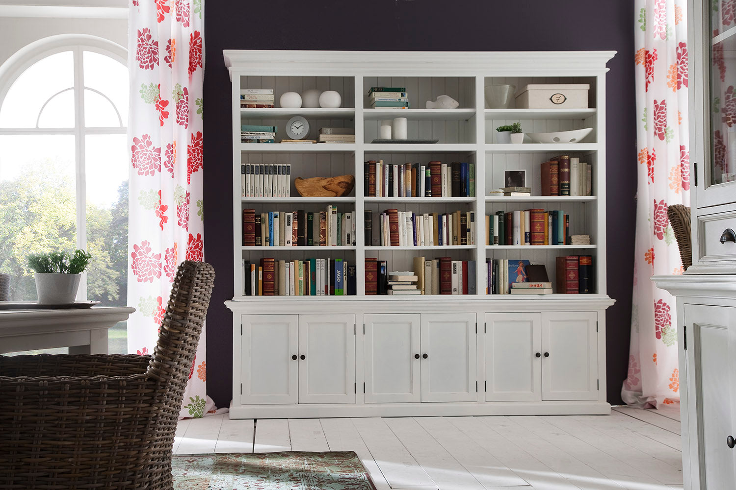 Halifax Large Hutch Bookcase - White