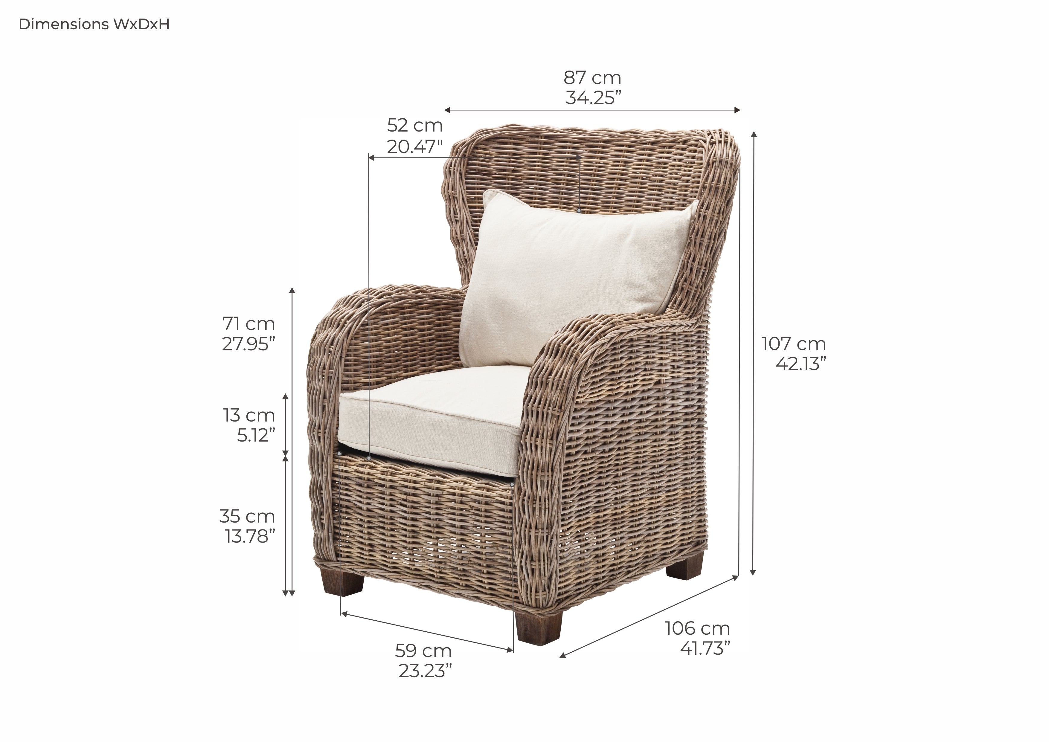 Queen Kubu Rattan Arm Chair