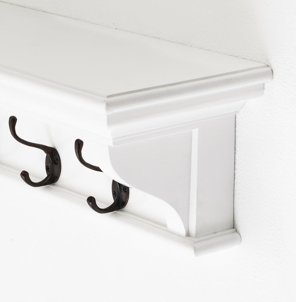 Halifax 4 Hook Coat Rack 70cm - White